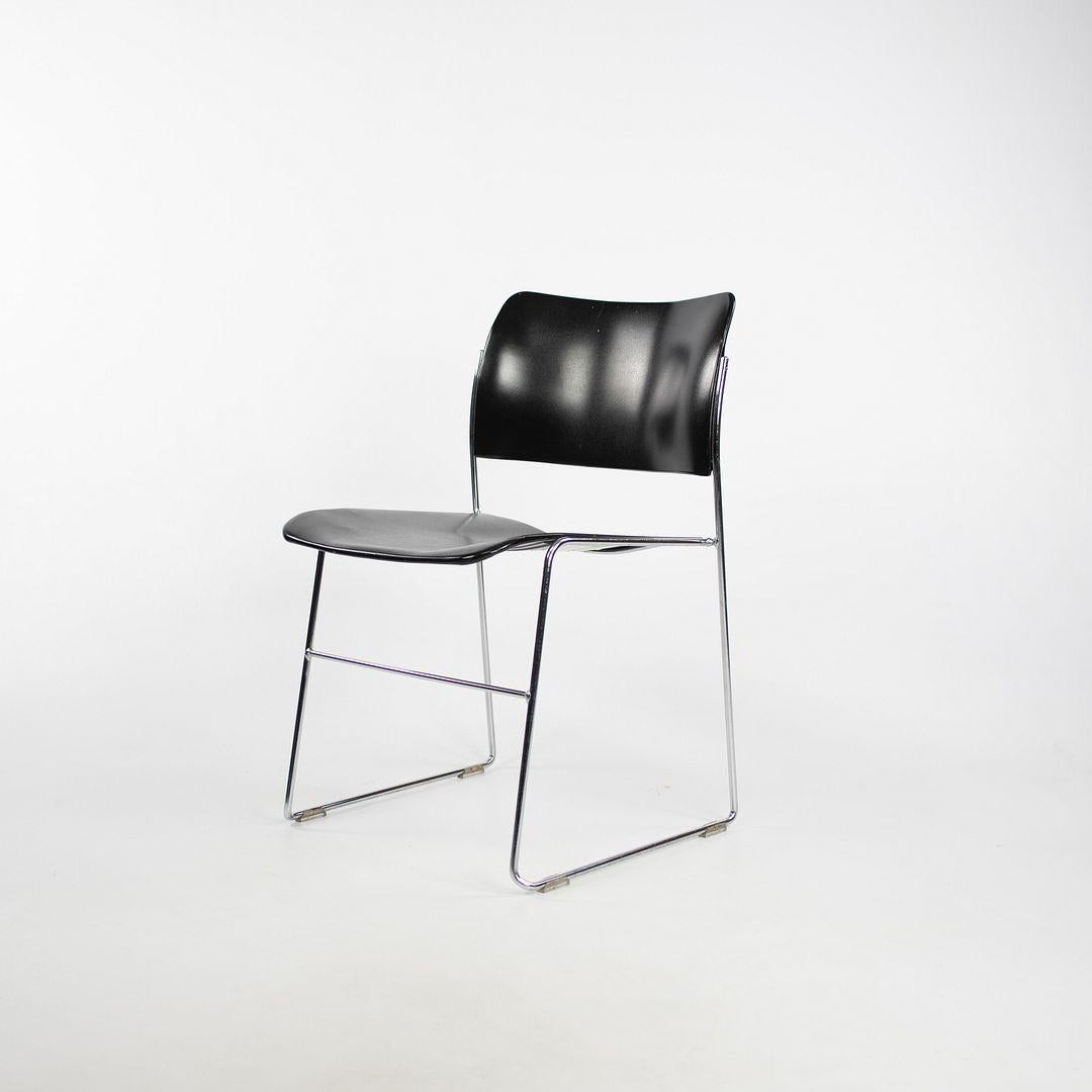 Américain 1999 Ensemble de 3 chaises 40/4 par David Rowland pour General Fireproofing en noir en vente