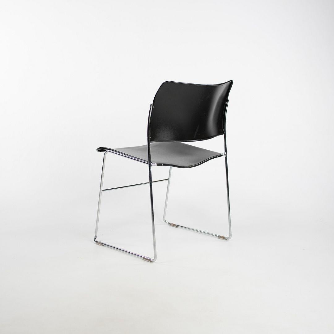 1999 Ensemble de 3 chaises 40/4 par David Rowland pour General Fireproofing en noir Bon état - En vente à Philadelphia, PA
