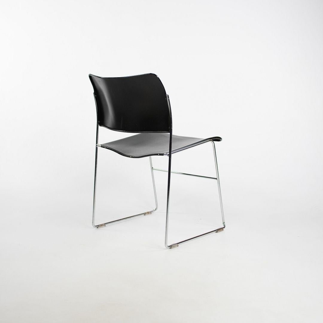 Fin du 20e siècle 1999 Ensemble de 3 chaises 40/4 par David Rowland pour General Fireproofing en noir en vente