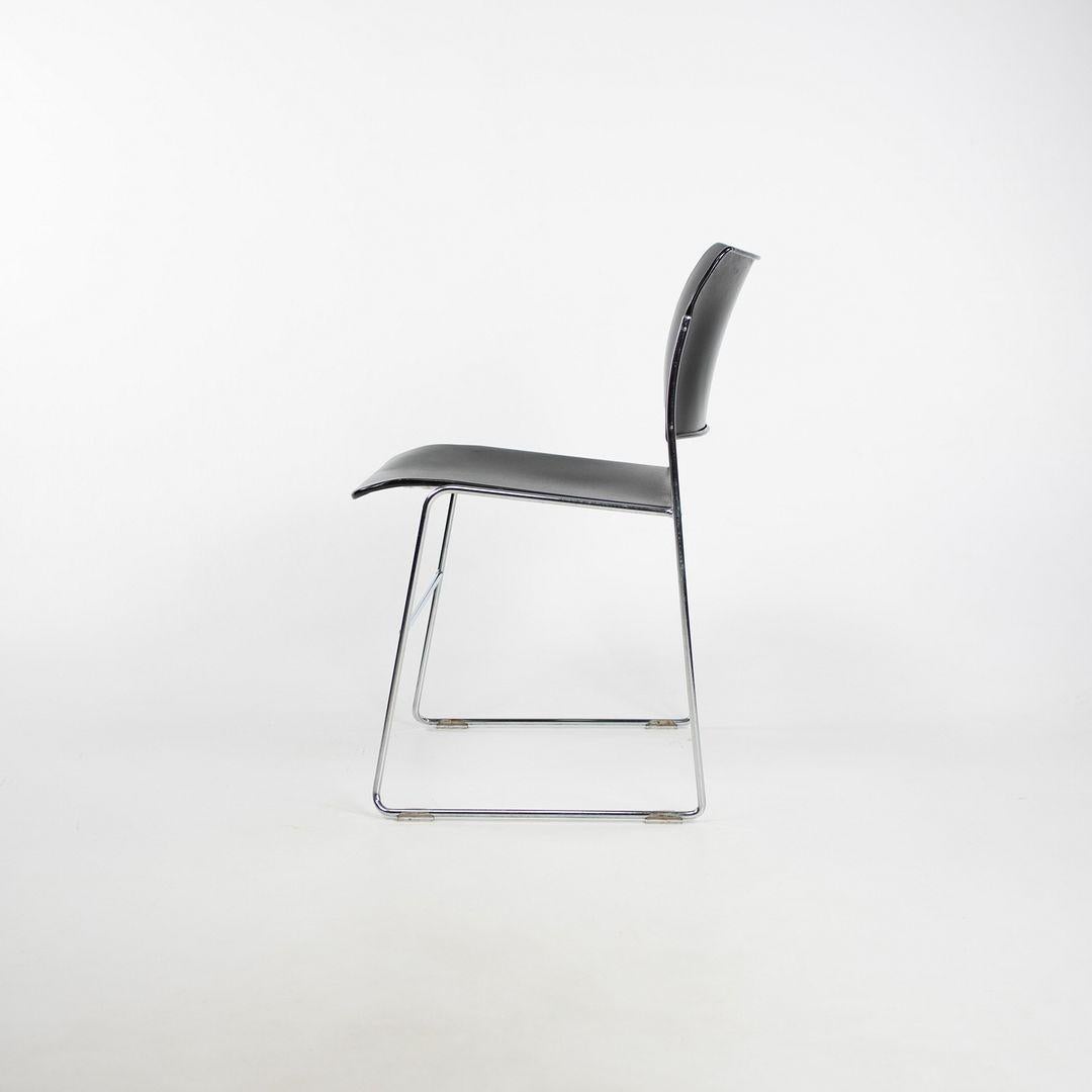 Acier 1999 Ensemble de 3 chaises 40/4 par David Rowland pour General Fireproofing en noir en vente