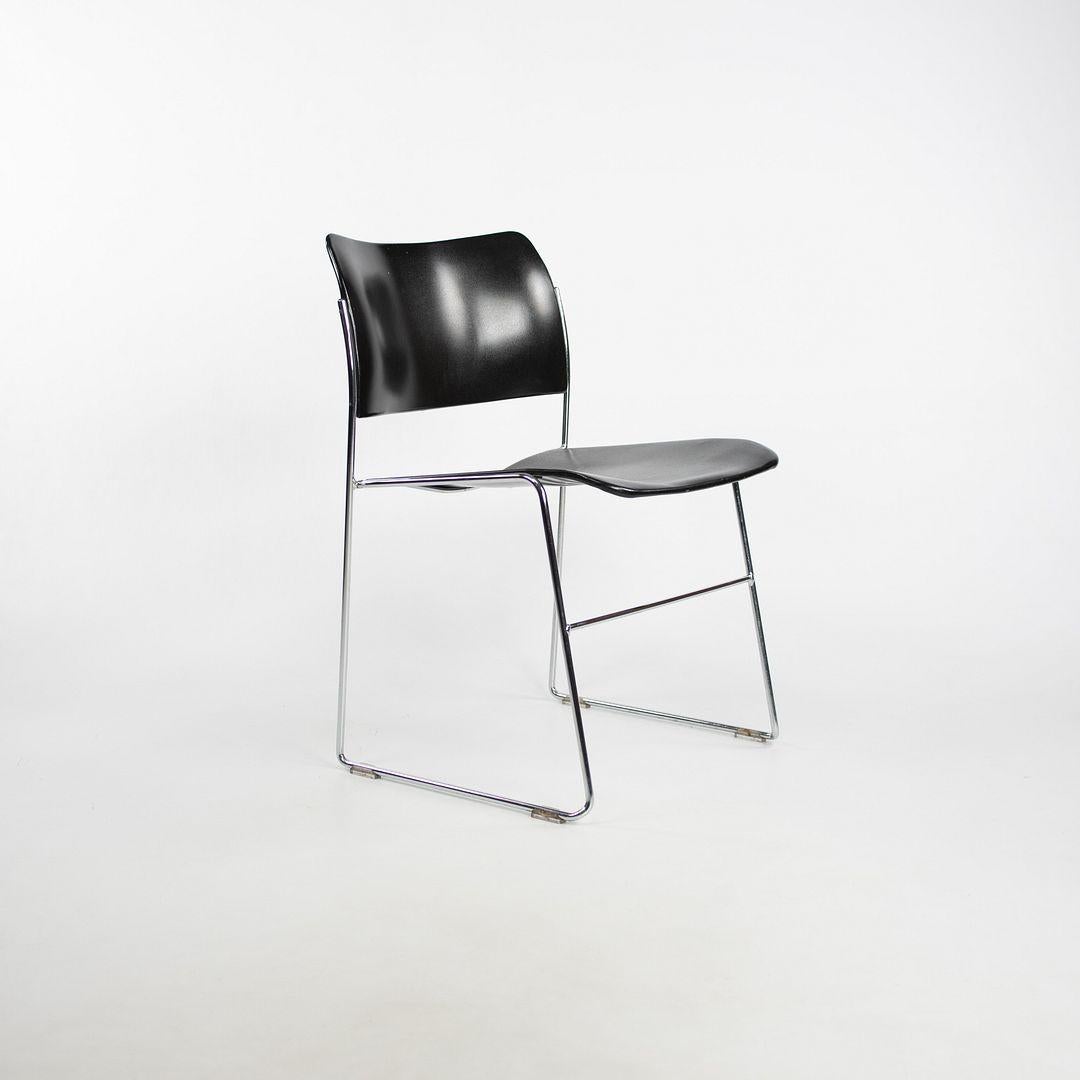 1999 Ensemble de 3 chaises 40/4 par David Rowland pour General Fireproofing en noir en vente 1