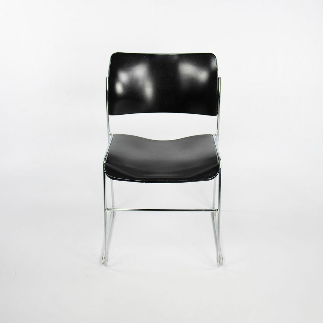 1999 Ensemble de 3 chaises 40/4 par David Rowland pour General Fireproofing en noir en vente 2