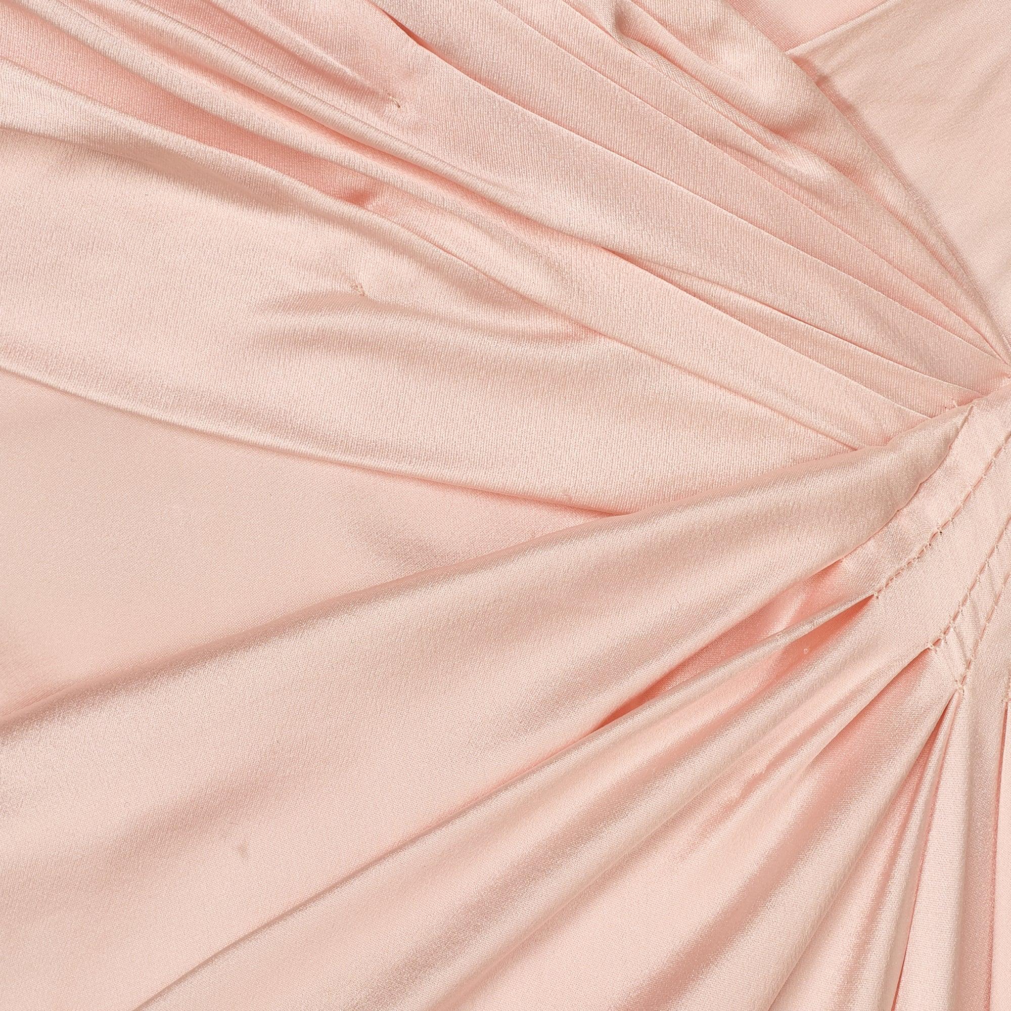1999 Thierry Mugler Runway Documented Pale Pink Satin Gown In Good Condition For Sale In London, GB