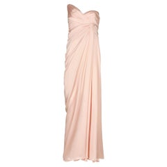 1999 Thierry Mugler Runway Documented Pale Pink Satin Gown