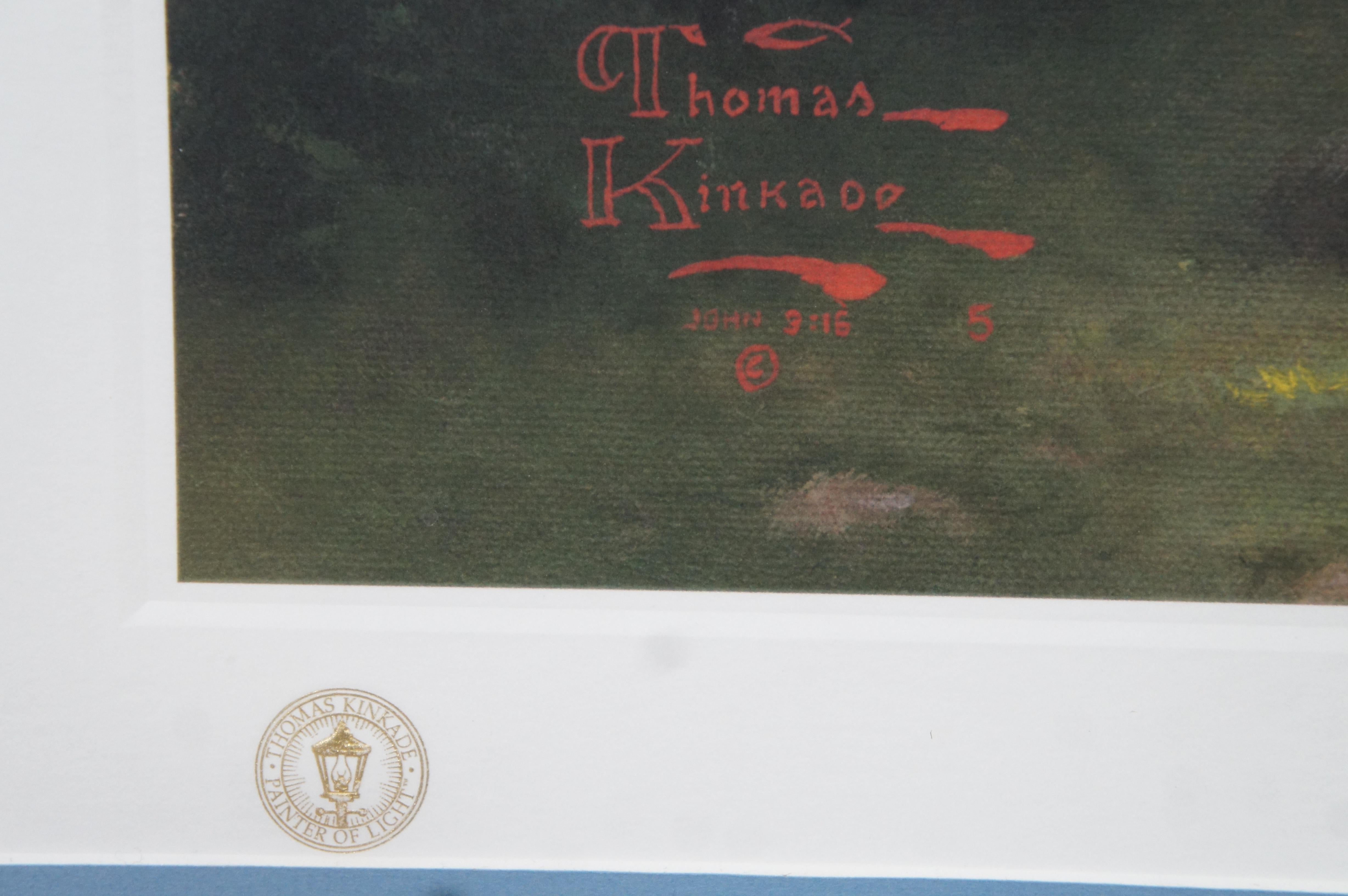 1999 Thomas Kinkade „Die Waldkapelle“, signierte Ltd Ed Lithographie, Flusslandschaft COA im Angebot 2