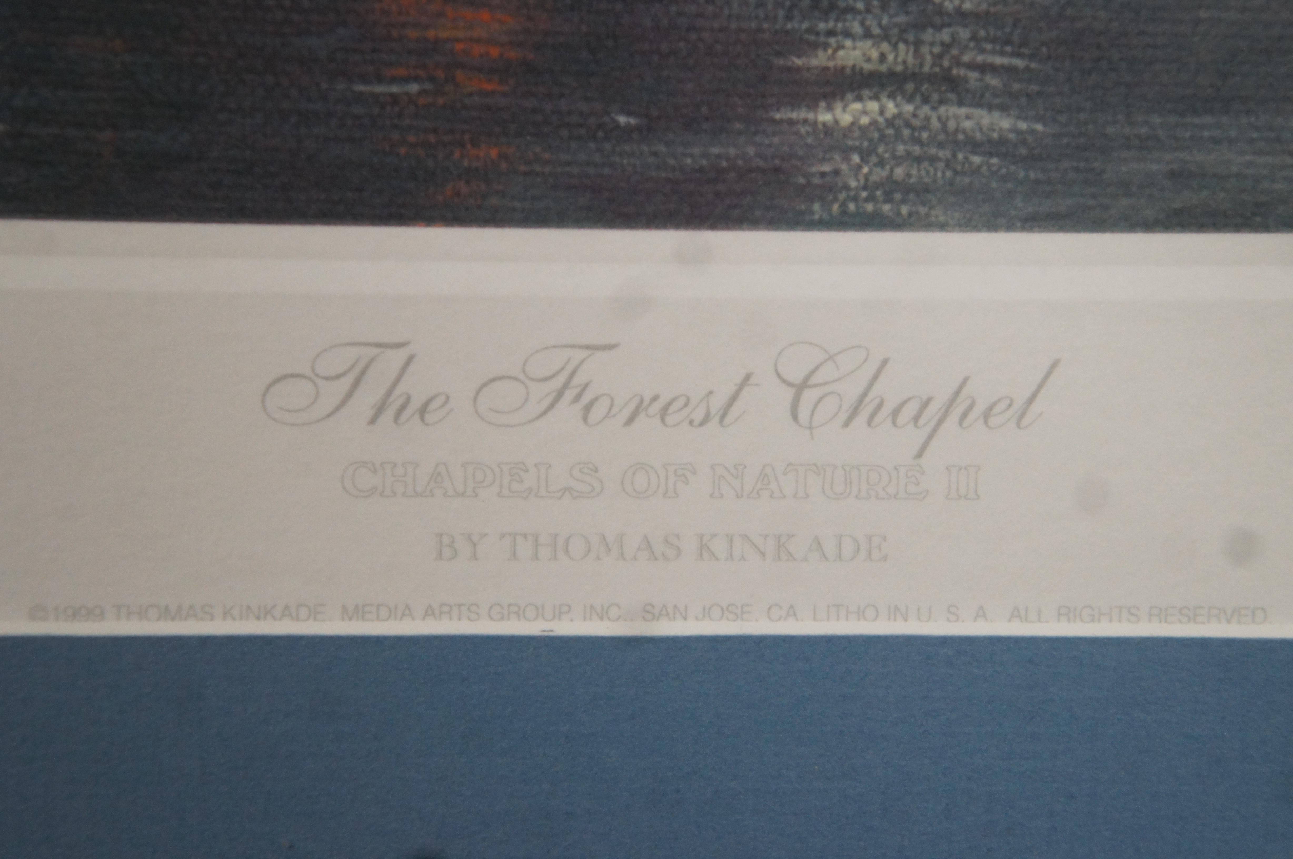 1999 Thomas Kinkade „Die Waldkapelle“, signierte Ltd Ed Lithographie, Flusslandschaft COA im Angebot 3