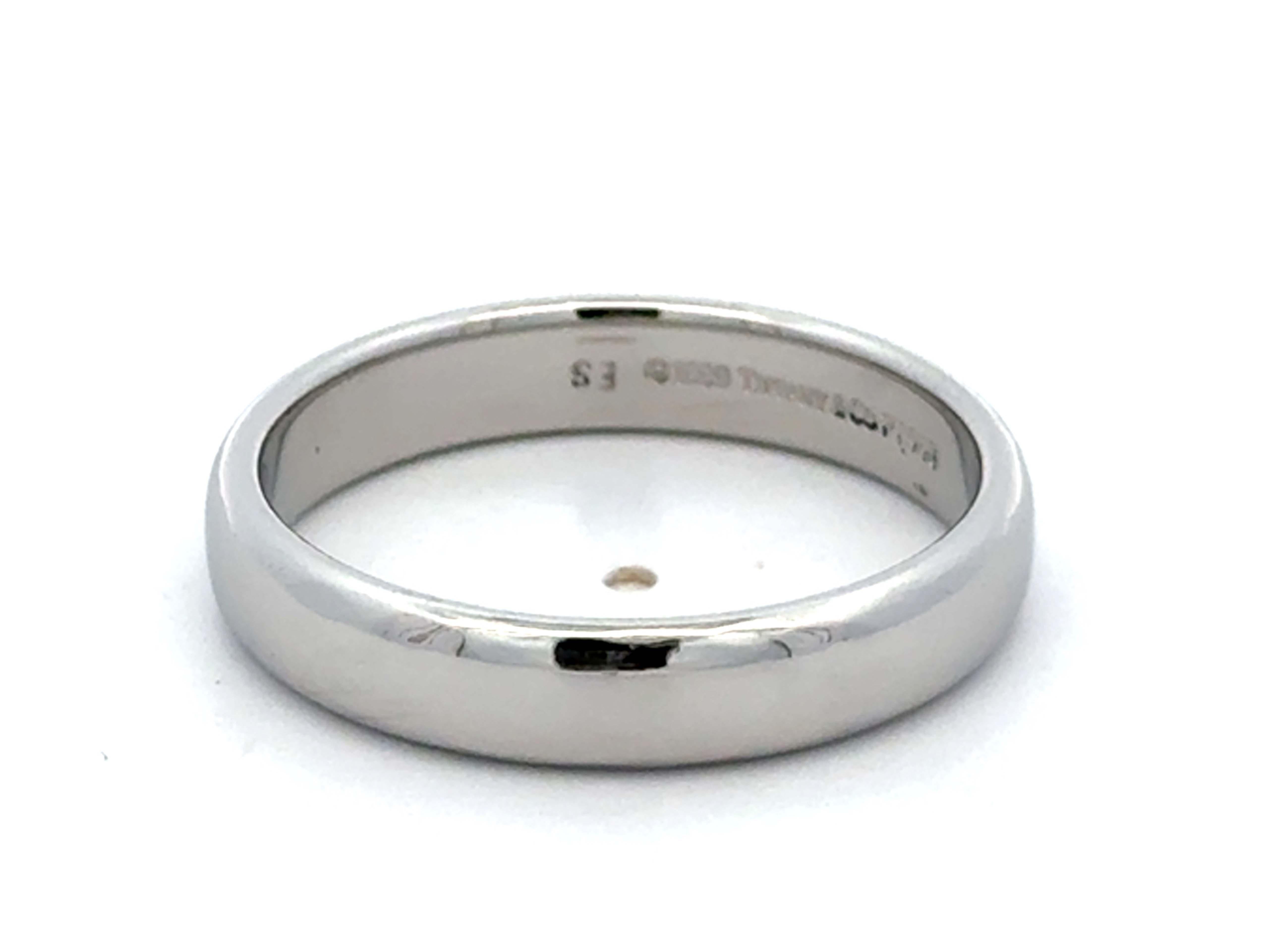 Women's or Men's 1999 Tiffany & Co. Forever Wedding Band Ring Platinum 4.5 mm, size 11 For Sale