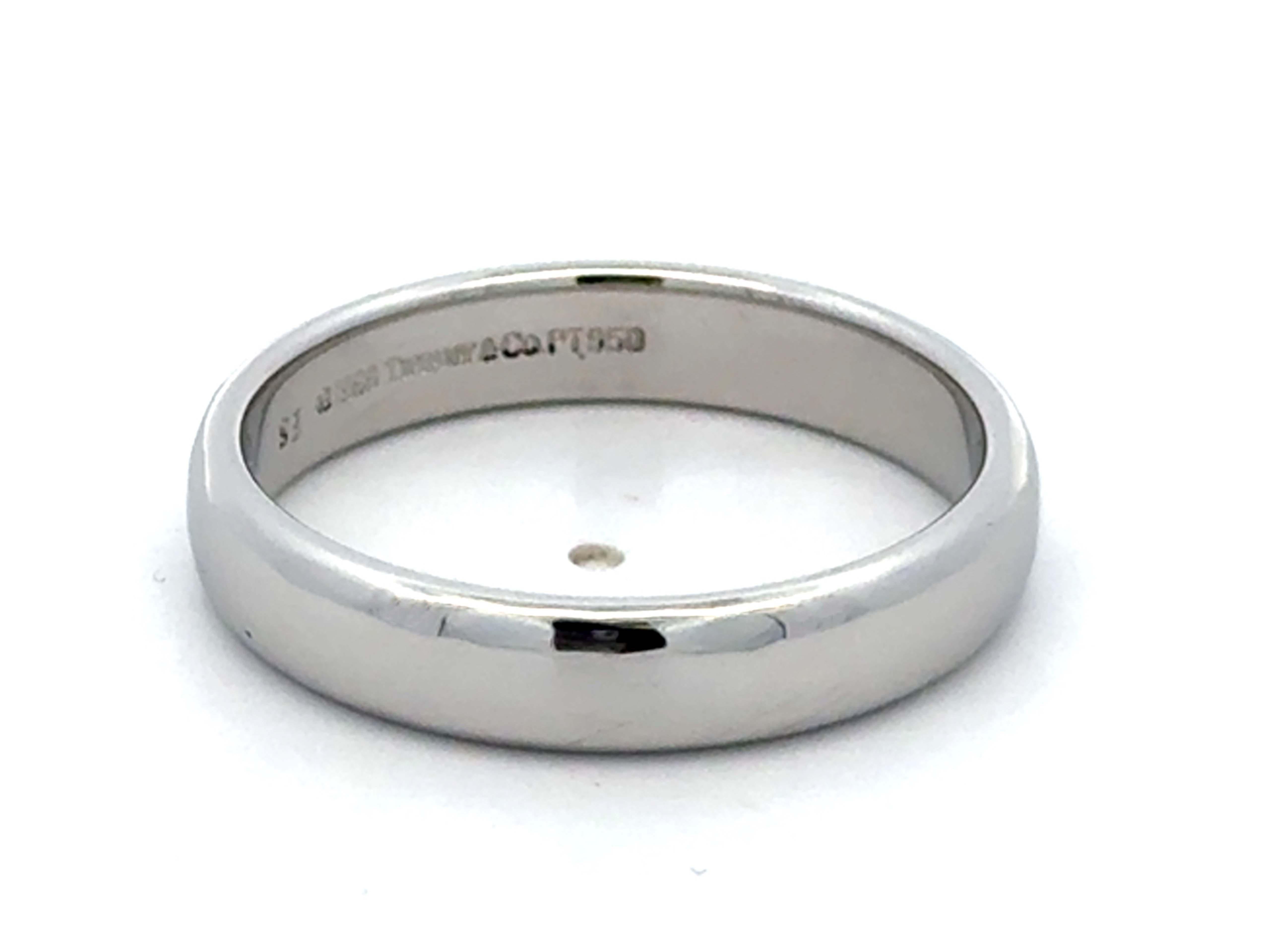 1999 Tiffany & Co. Forever Wedding Band Ring Platinum 4.5 mm, size 11 For Sale 1