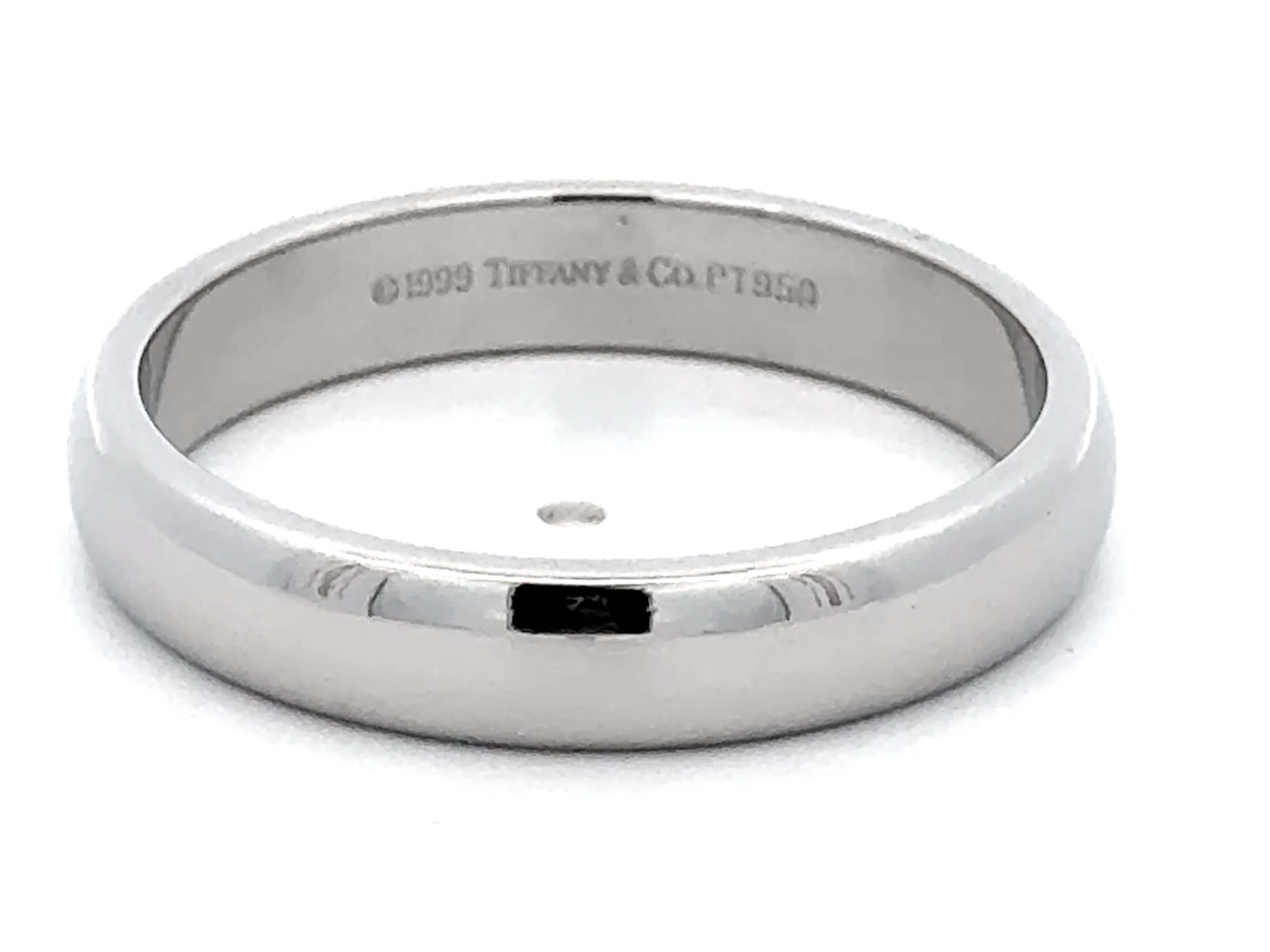 1999 Tiffany & Co. Forever Wedding Band Ring Platinum 4.5 mm, size 11.25 For Sale 2