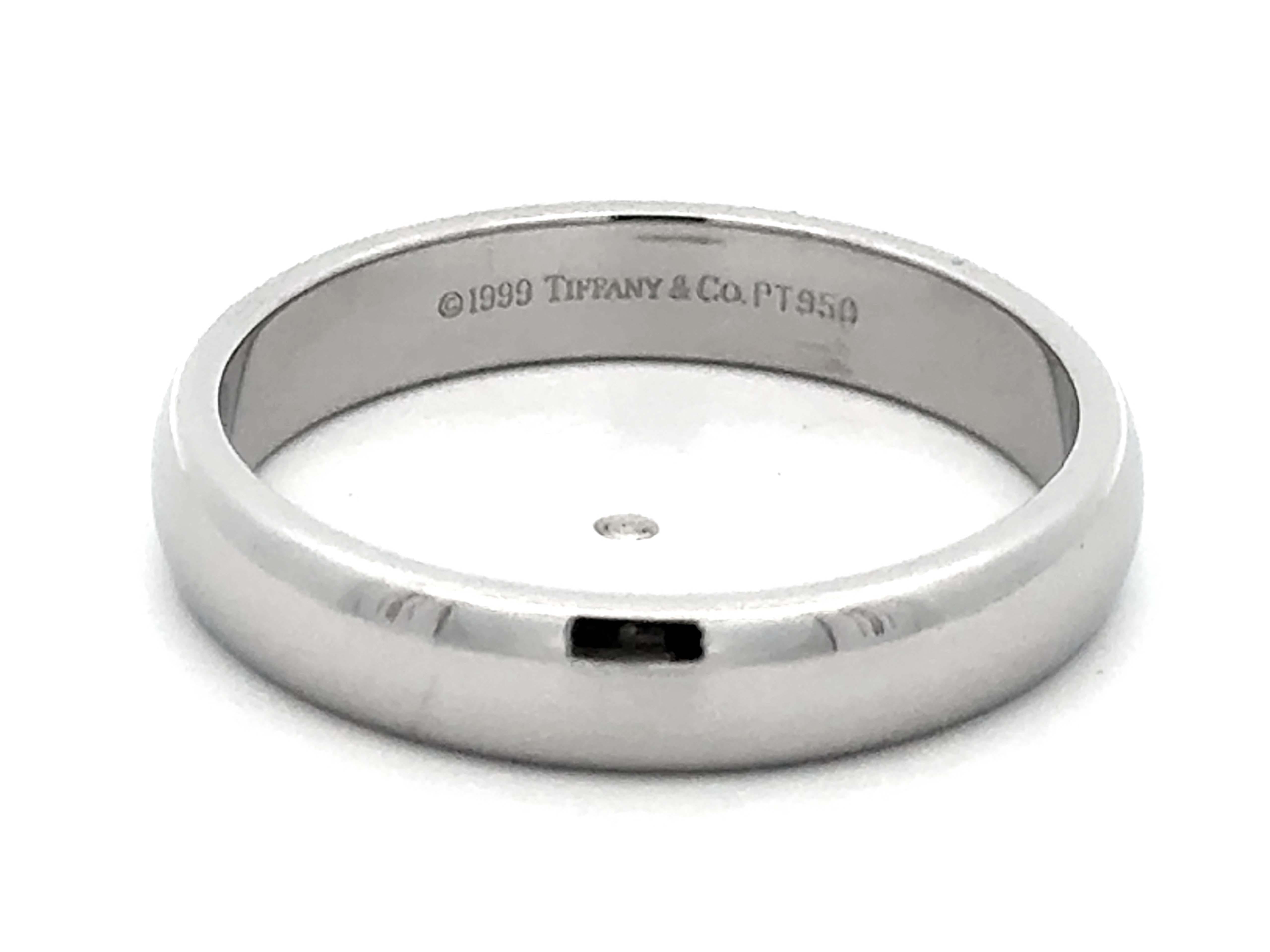 1999 Tiffany & Co. Forever Wedding Band Ring Platinum 4.5 mm, size 11.25 For Sale 3