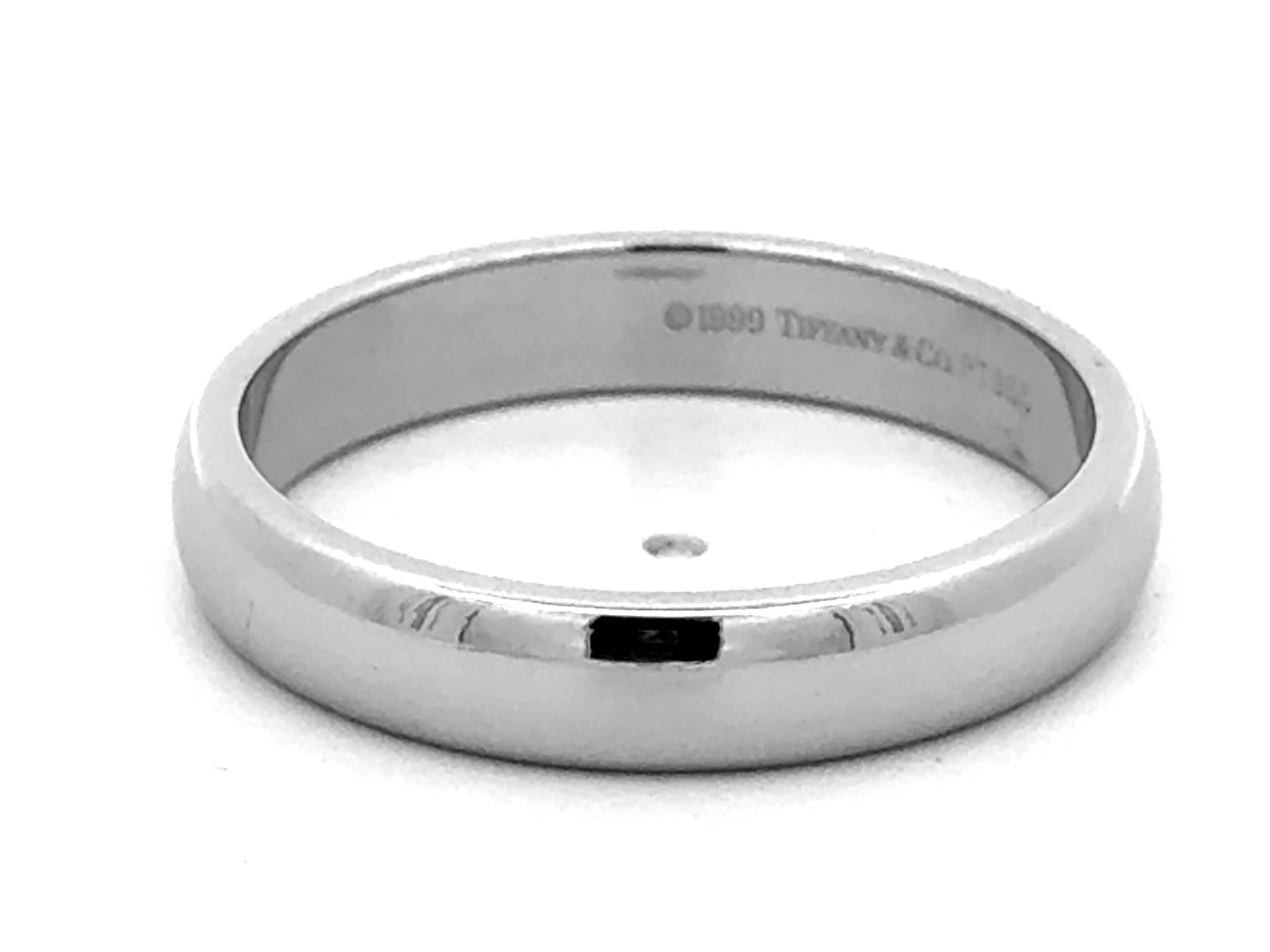 1999 Tiffany & Co. Forever Wedding Band Ring Platinum 4.5 mm, size 11.25 For Sale 4
