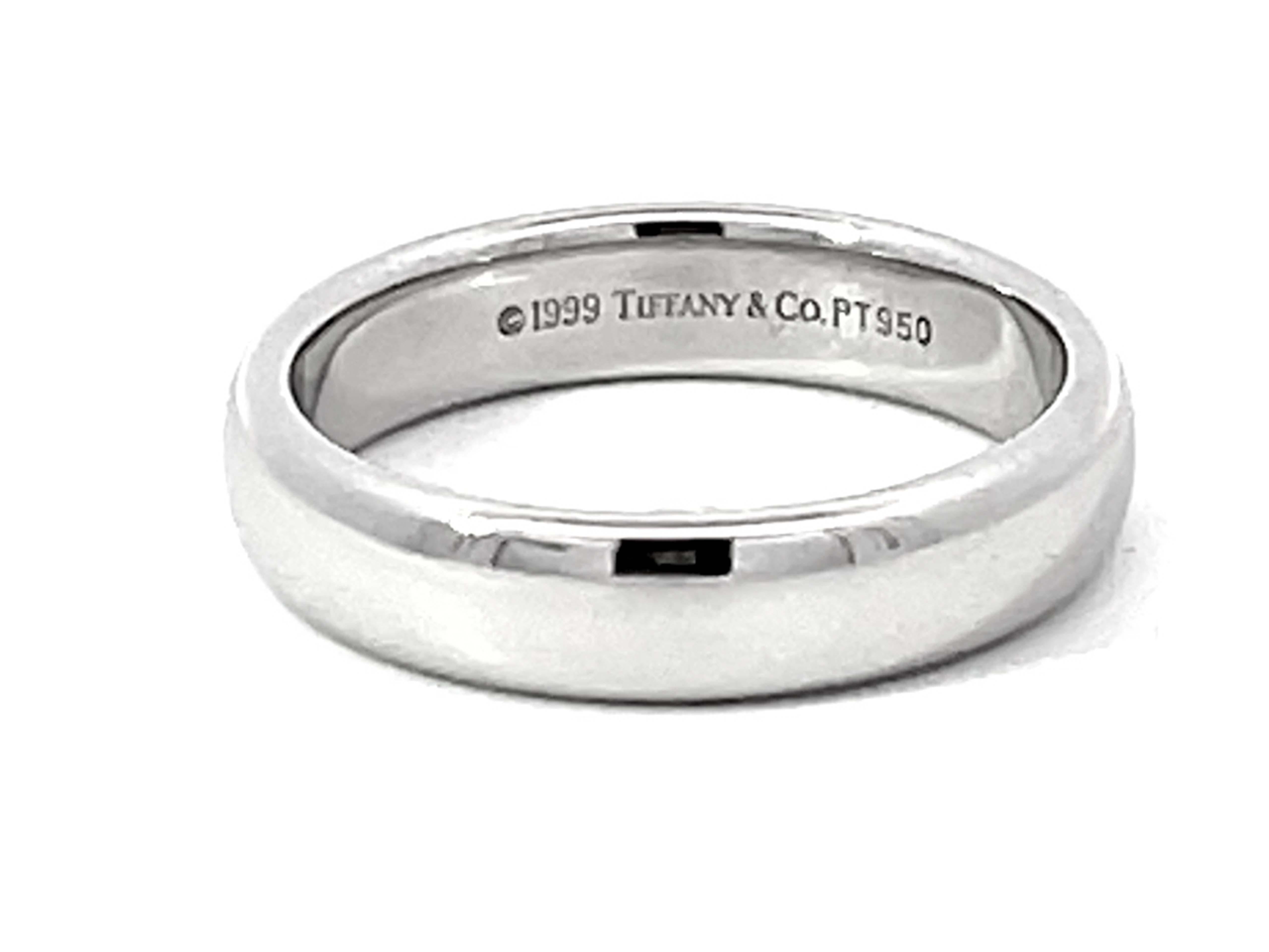 1999 Tiffany & Co. Bague d'alliance Forever en platine de 4,5 mm de large Excellent état - En vente à Honolulu, HI