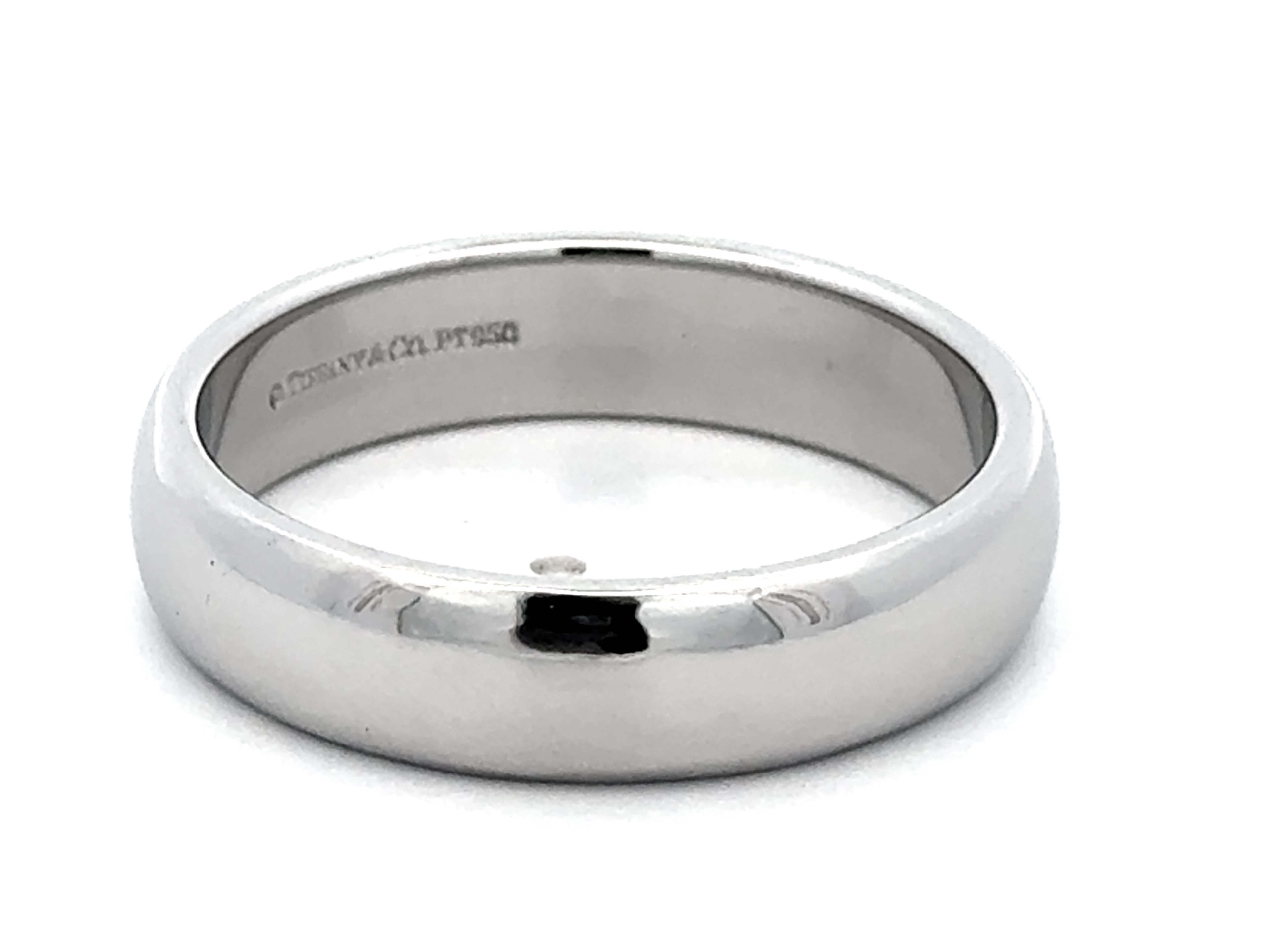 1999 Tiffany & Co. Forever Wedding Band Ring Platinum 6 mm, size 12.75 For Sale 1