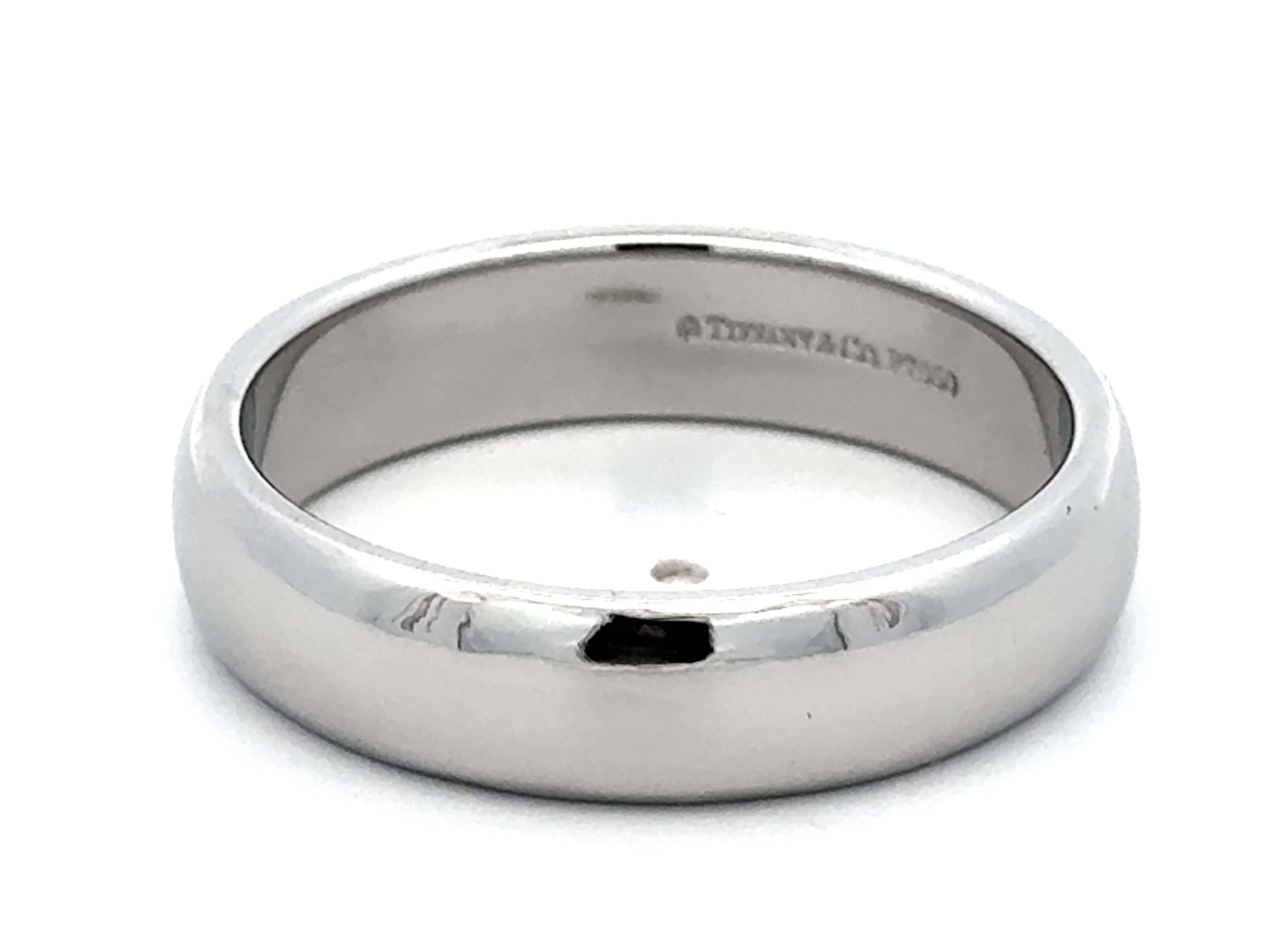 1999 Tiffany & Co. Forever Wedding Band Ring Platinum 6 mm, size 12.75 For Sale 2