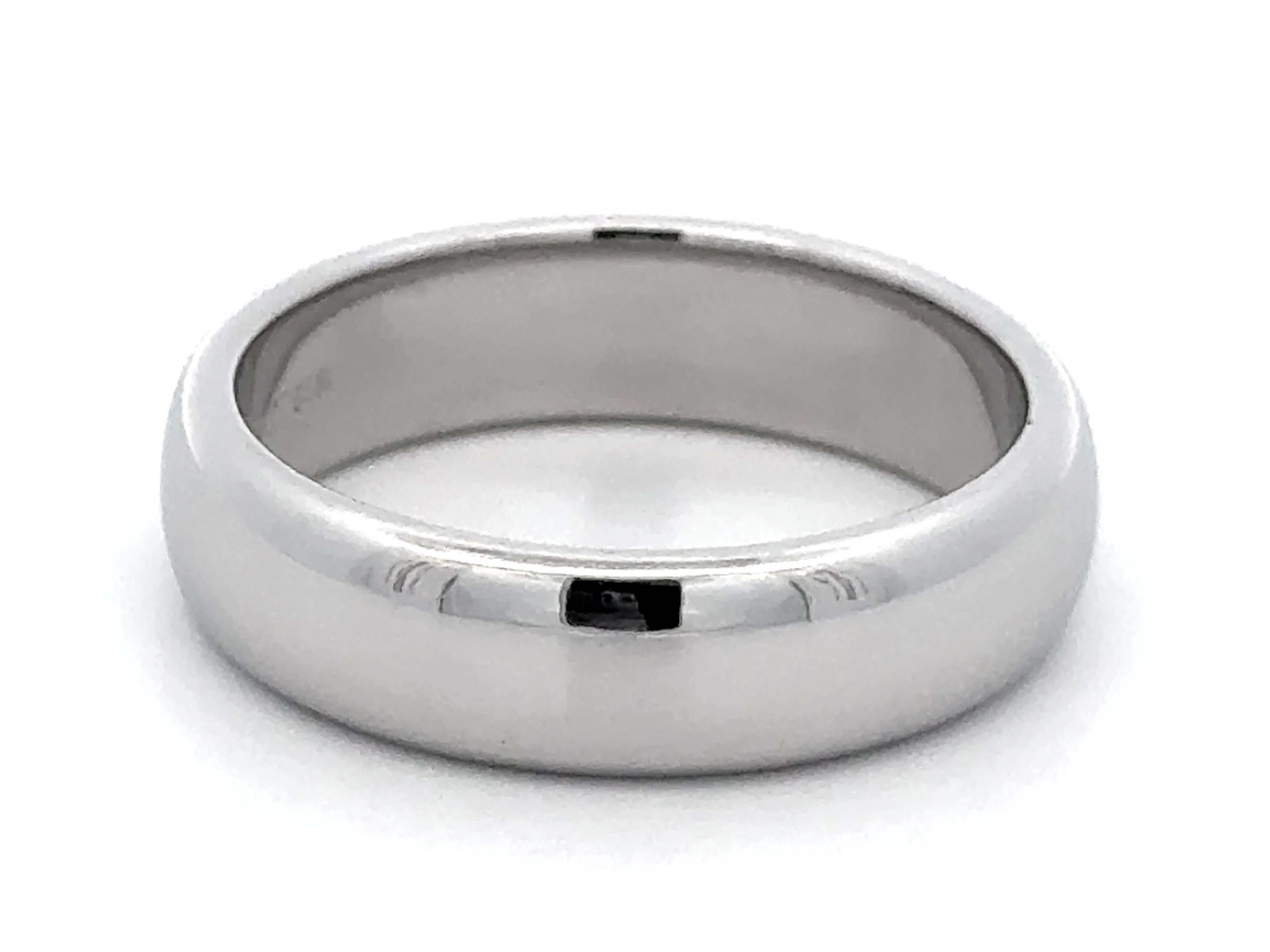 Women's or Men's 1999 Tiffany & Co. Forever Wedding Band Ring Platinum 6 mm, size 9.75 For Sale