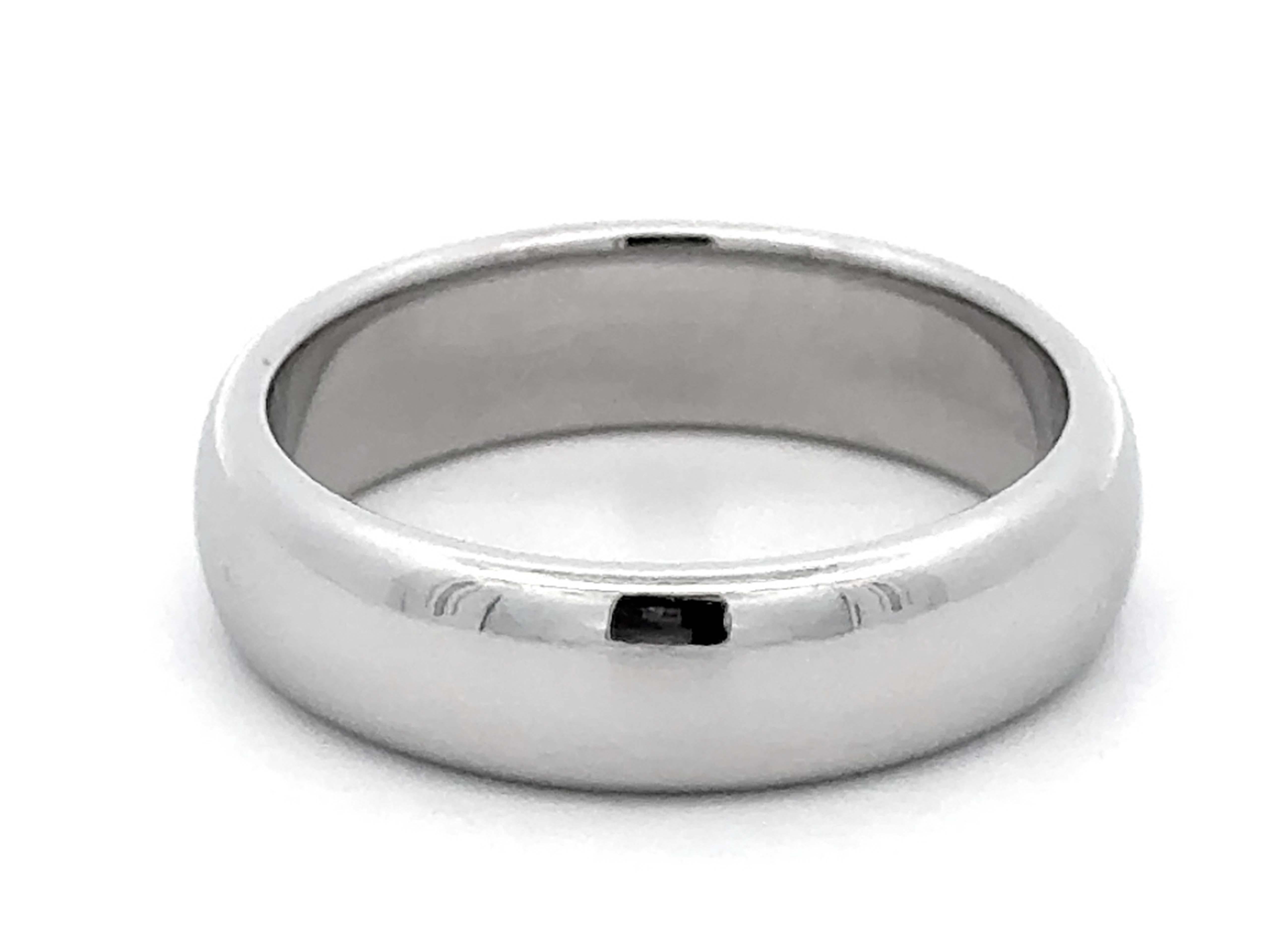1999 Tiffany & Co. Forever Wedding Band Ring Platinum 6 mm, size 9.75 For Sale 2