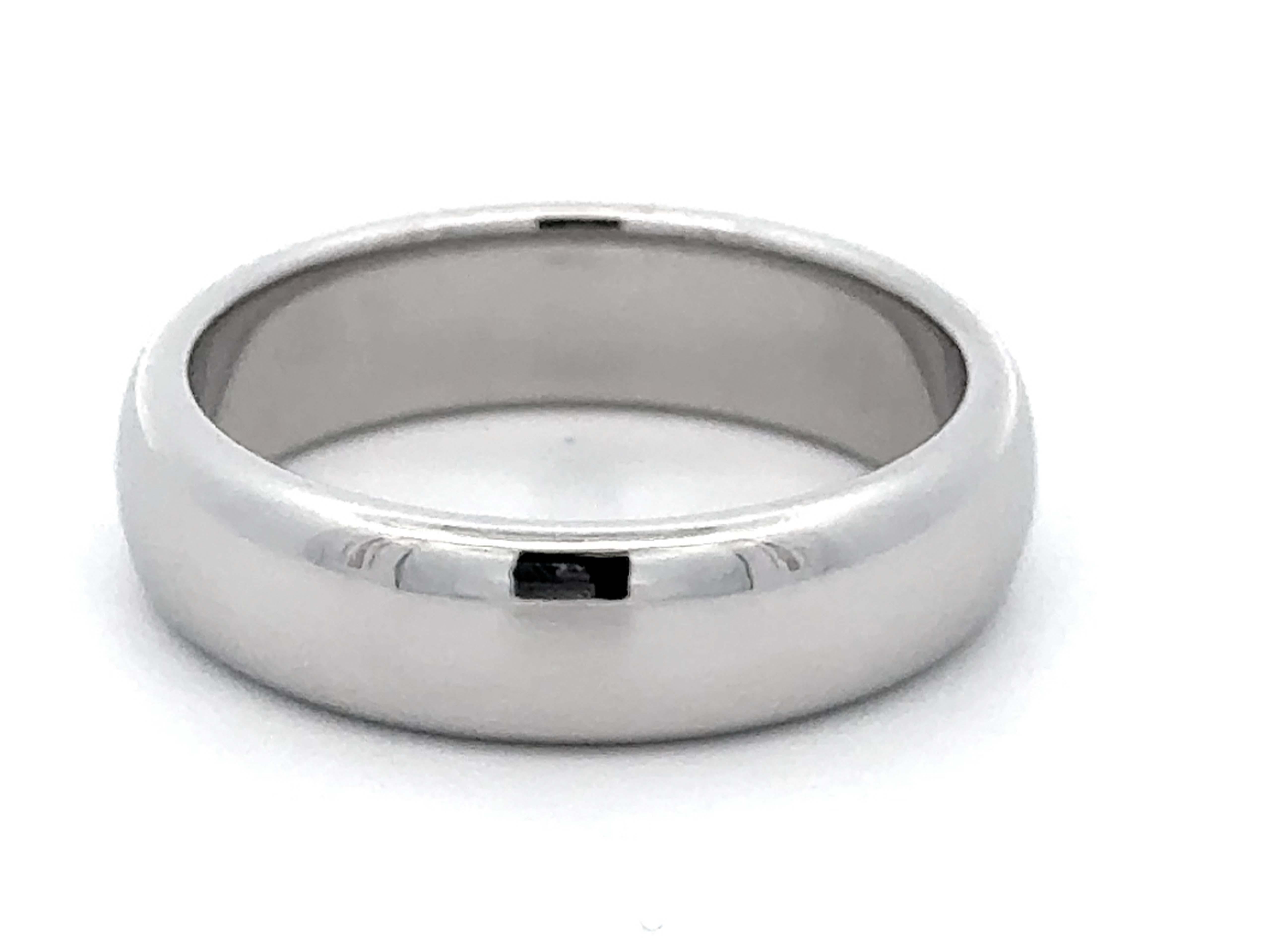 1999 Tiffany & Co. Forever Wedding Band Ring Platinum 6 mm, size 9.75 For Sale 3