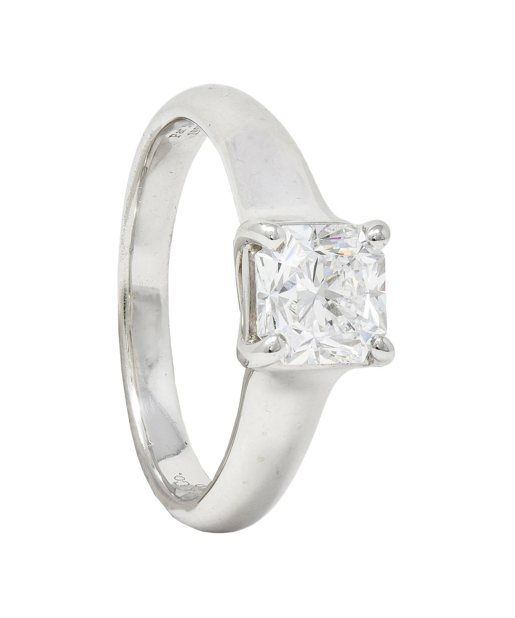 1999 Tiffany & Co. Lucida 1.12 CTW Diamond Platinum Vintage Engagement Ring For Sale 8