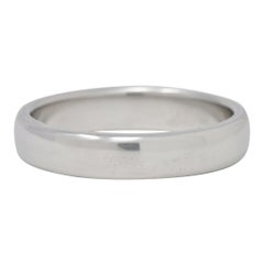 1999 Tiffany & Co. Platinum 4.5MM Vintage Unisex Wedding Band Stackable Ring