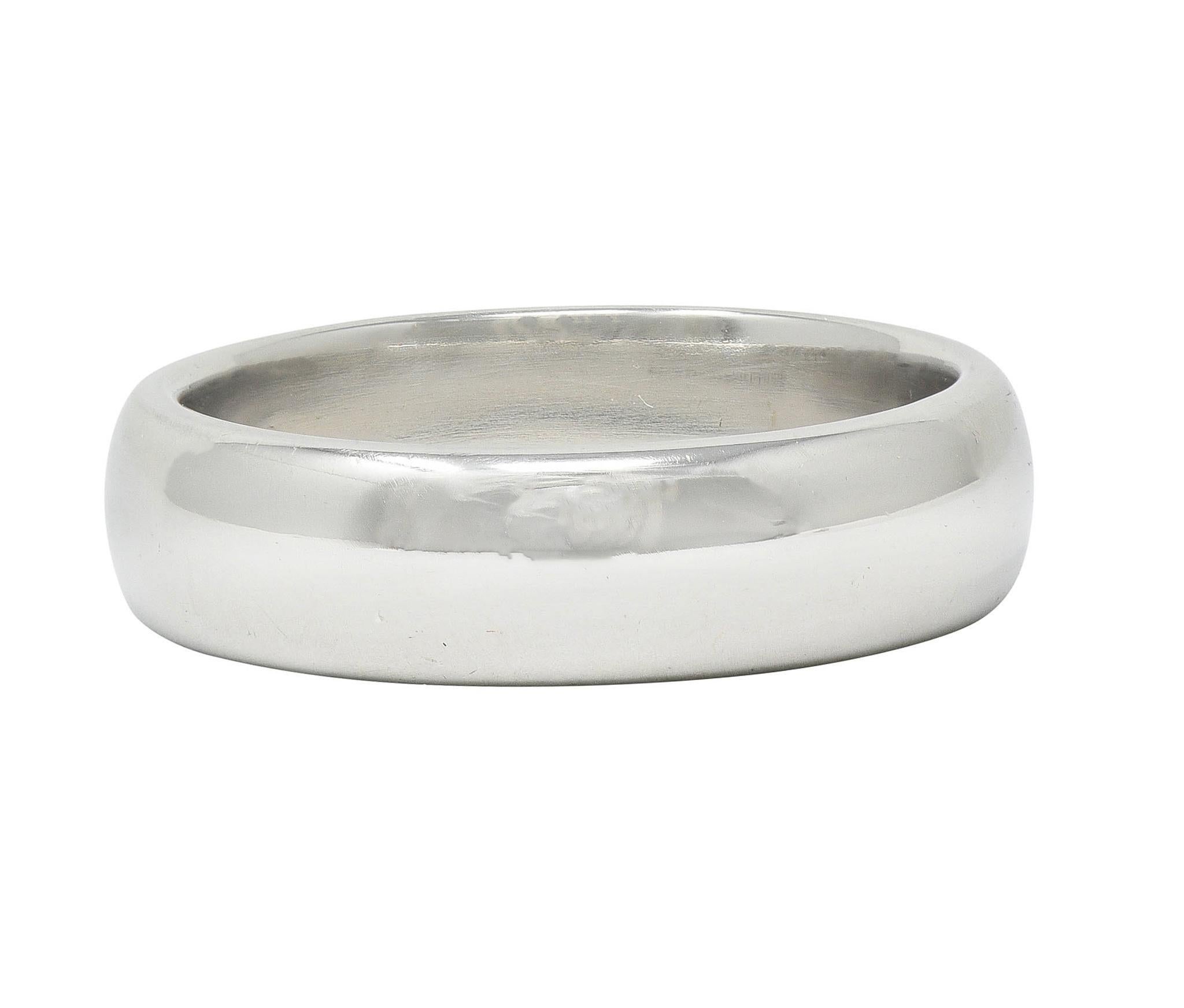 Women's or Men's 1999 Tiffany & Co. Platinum 6.0 MM Vintage Men's Wedding Band Ring For Sale