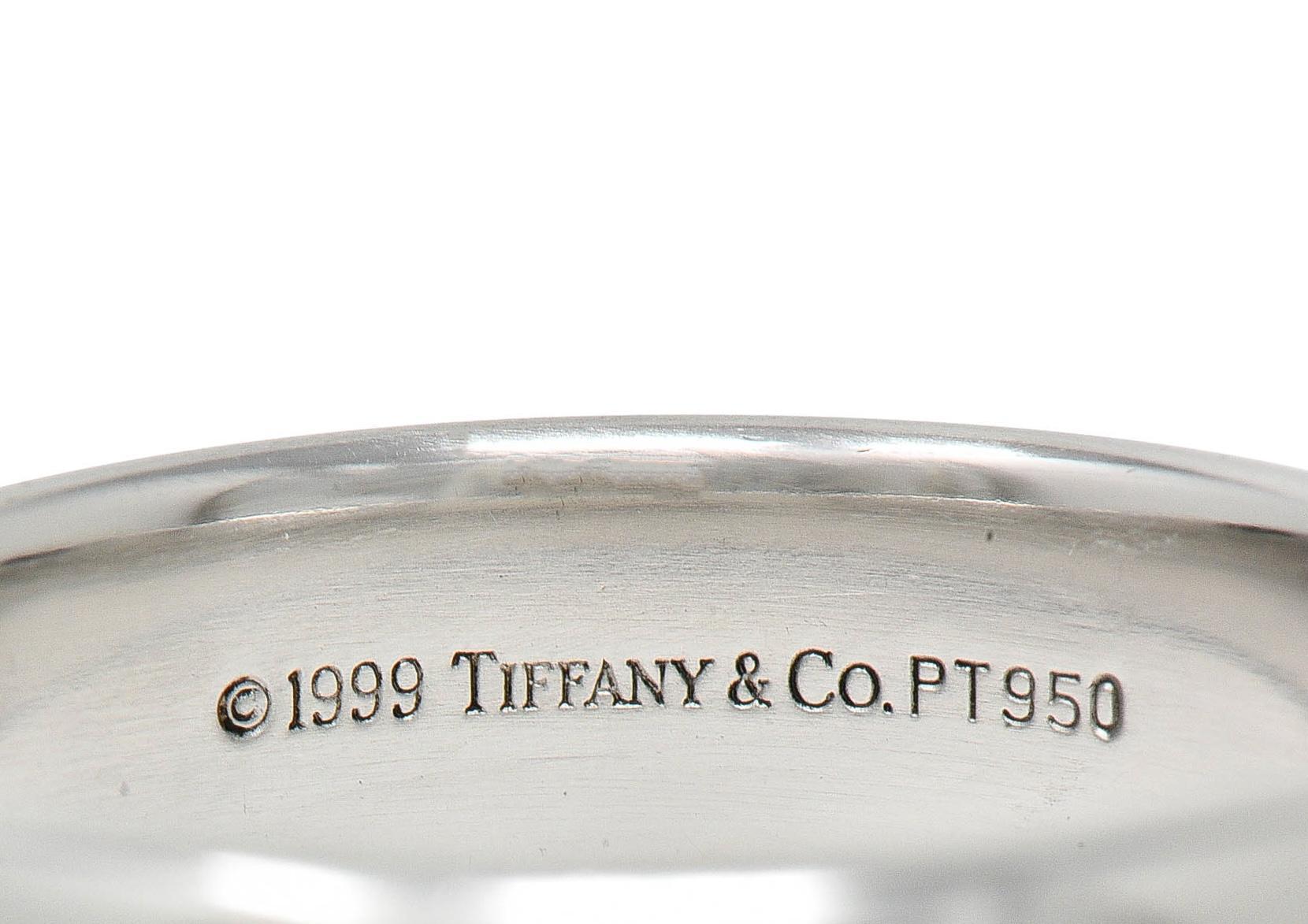 1999 Tiffany & Co. Anneau de mariage en platine 6.0 MM Vintage pour homme en vente 1