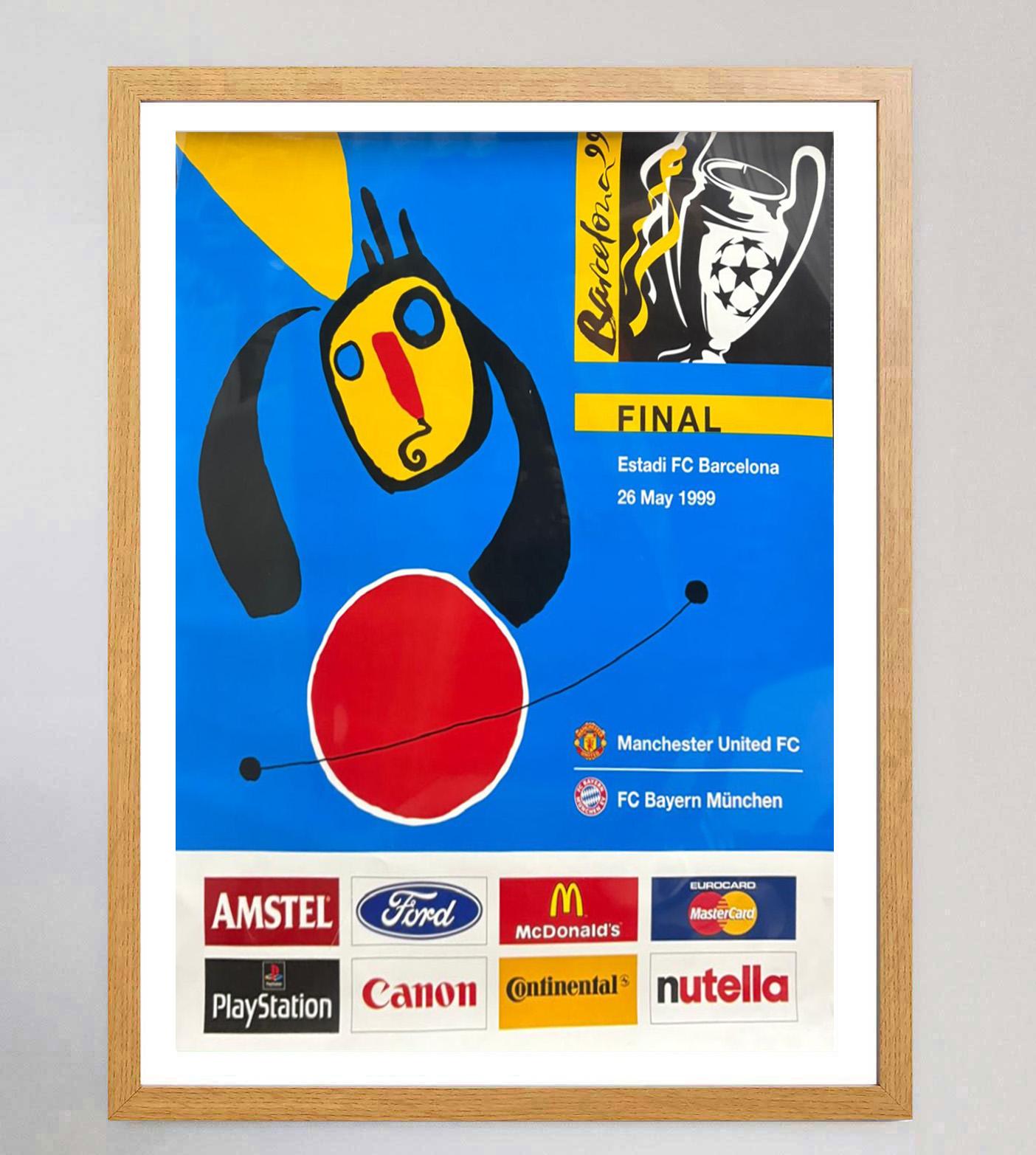 1999 UEFA-Champions-League-Finale Original-Vintage-Poster (Spanisch) im Angebot