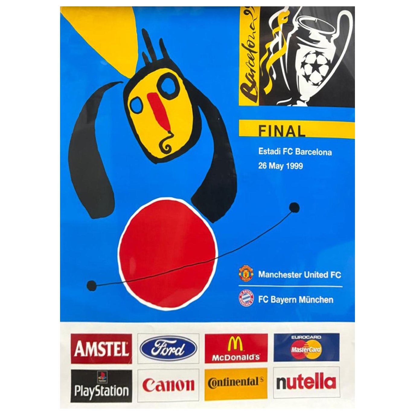 1999 UEFA-Champions-League-Finale Original-Vintage-Poster