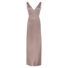 1999 Valentino Runway Robe à bretelles embellies rose foncé