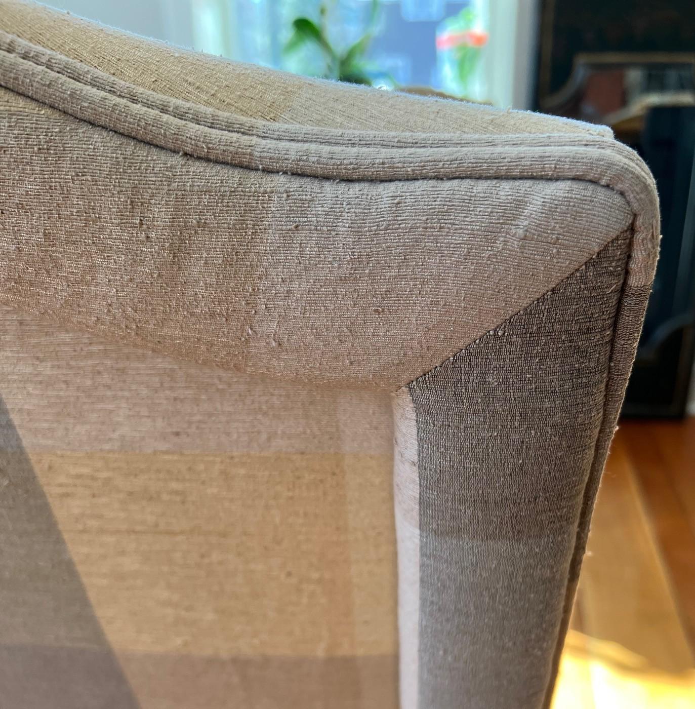 1999 Vanguard Furniture Armchair with Carved Details and Plaid Upholstery For Sale 3