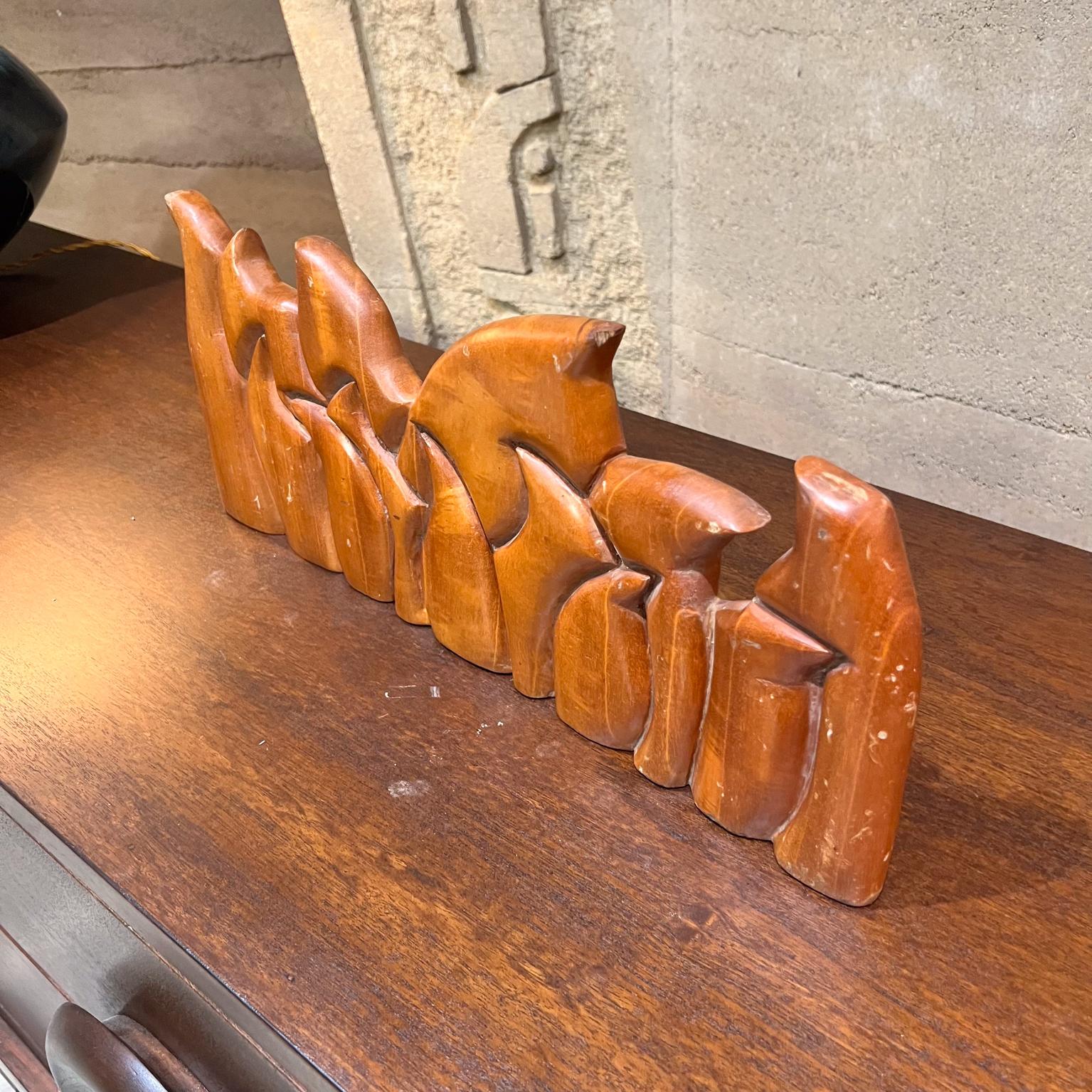 1999 Victor Rozo Last Supper Abstract Wood Sculpture Mexico DF For Sale 4