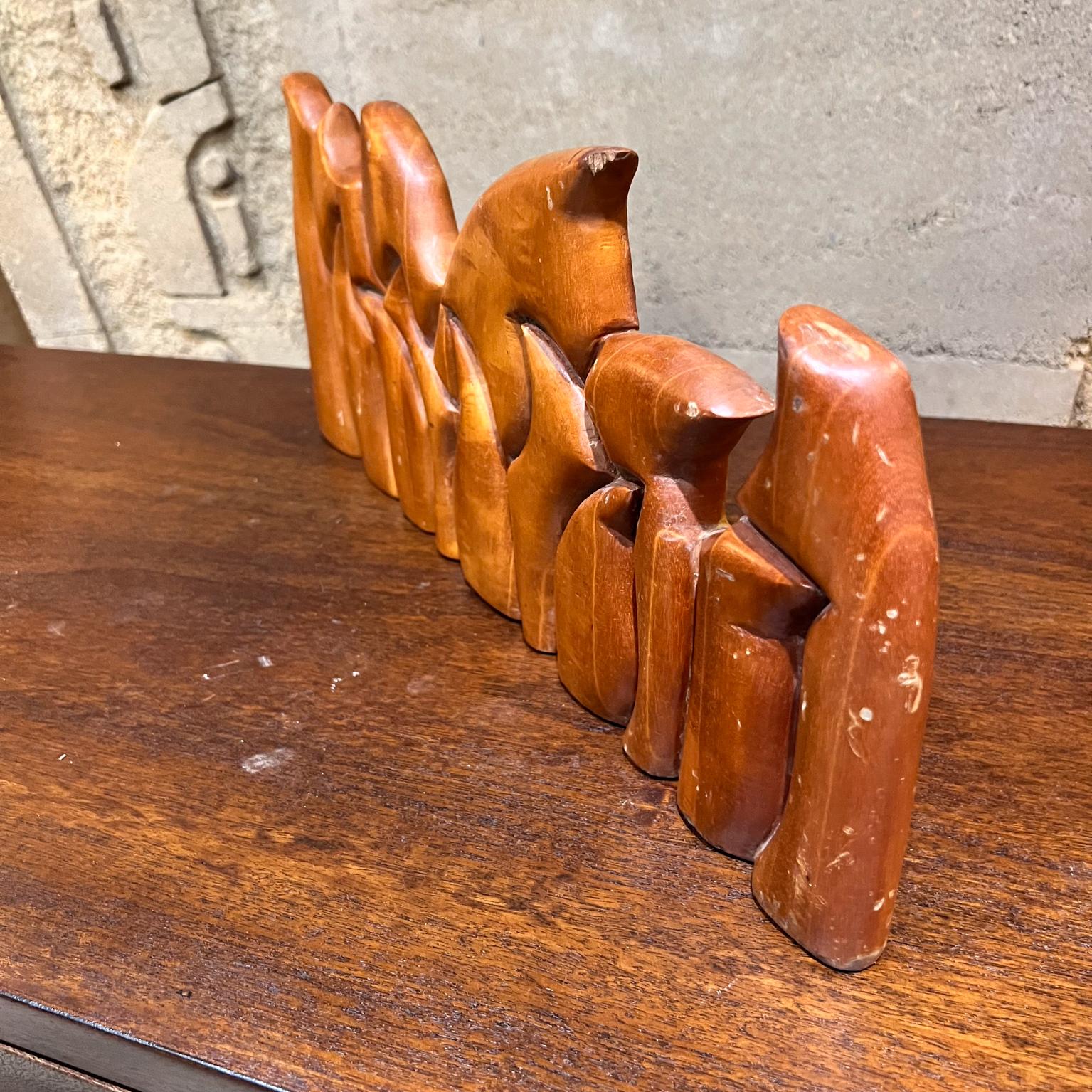 1999 Victor Rozo Last Supper Abstract Wood Sculpture Mexico DF For Sale 5