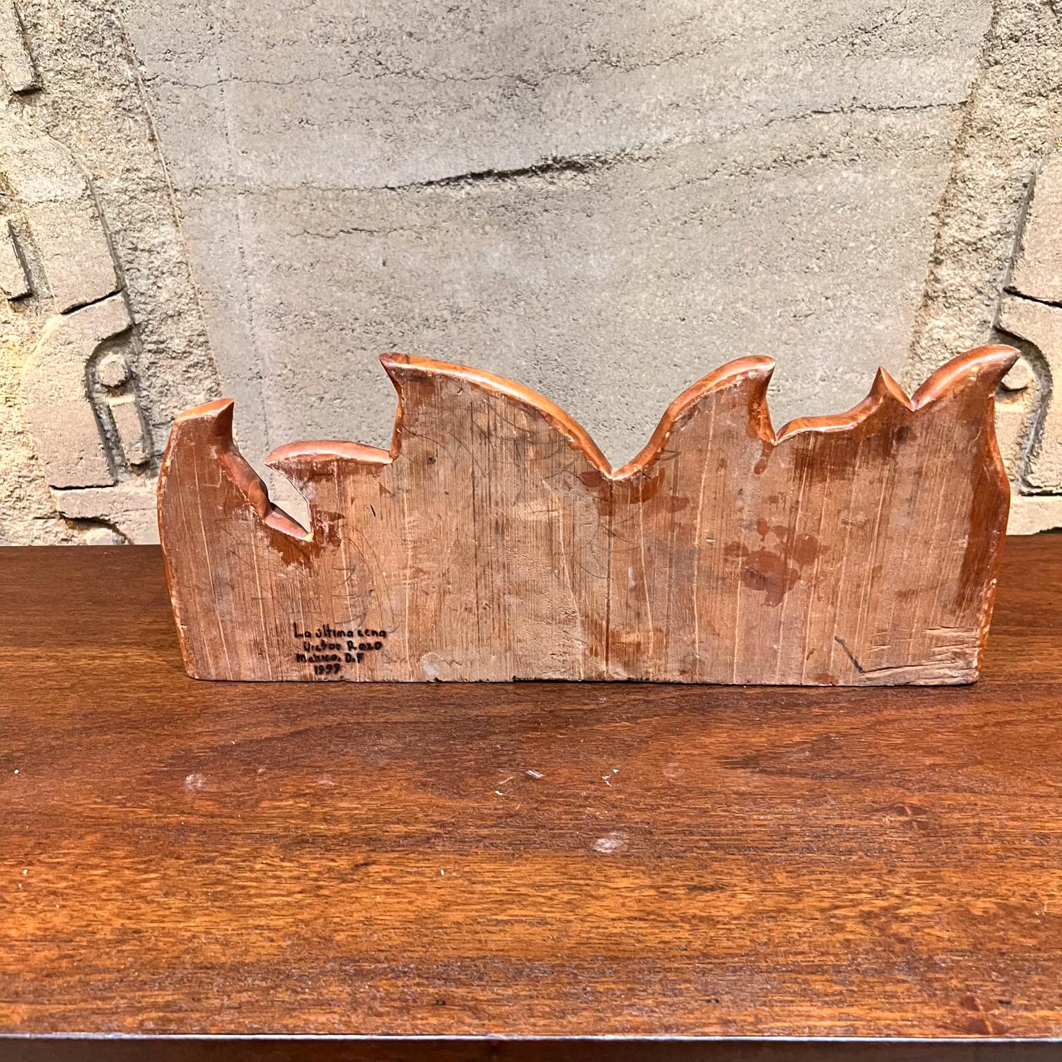 1999 Victor Rozo Last Supper Abstract Wood Sculpture Mexico DF For Sale 6