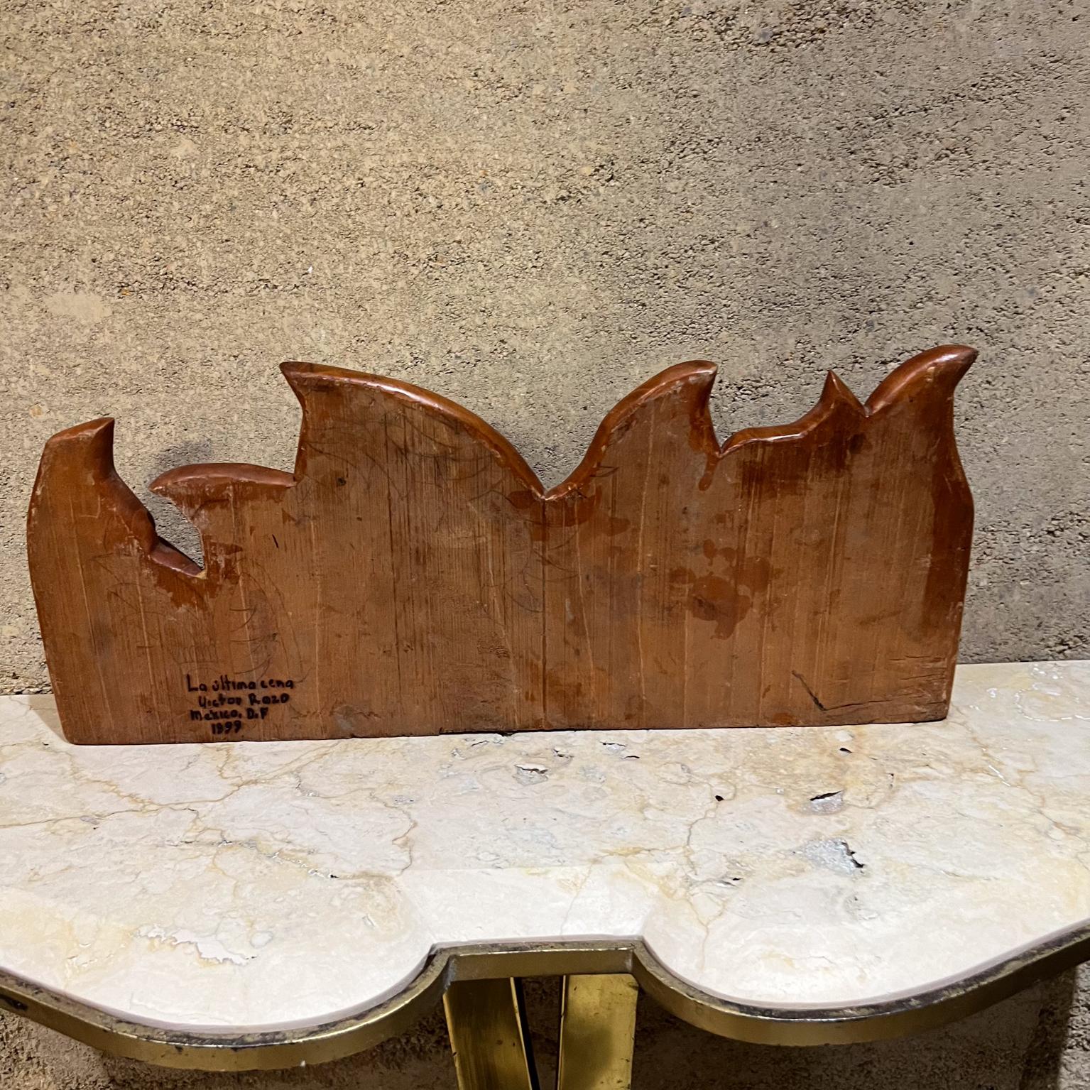 1999 Victor Rozo Last Supper Abstract Wood Sculpture Mexico DF For Sale 9