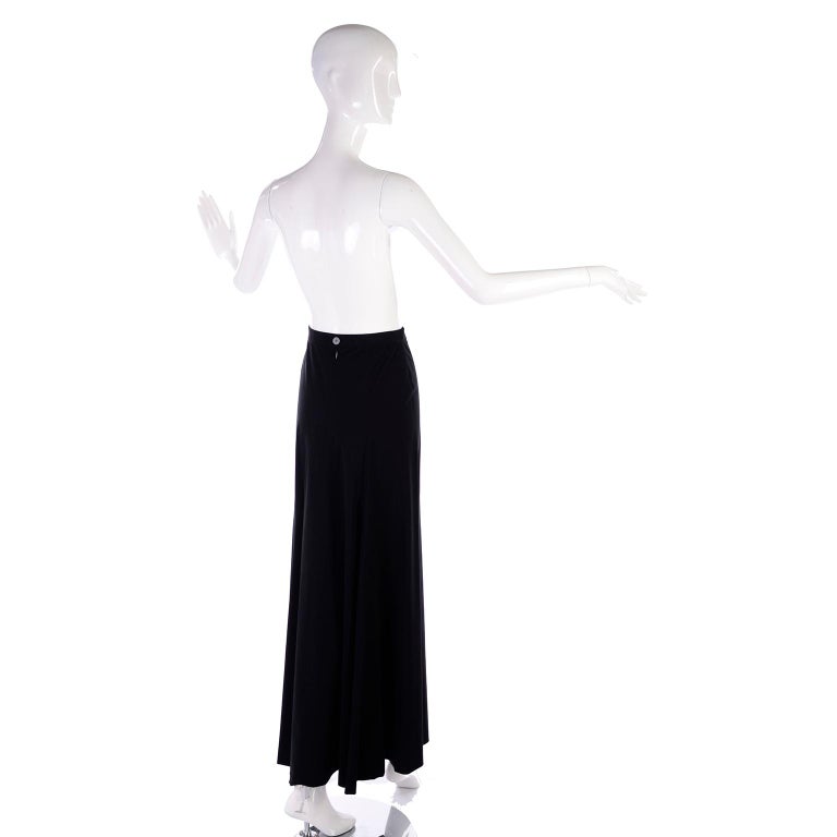 1999 Vintage Chanel Boutique Black Long Full Length Skirt Size 36 For Sale 1