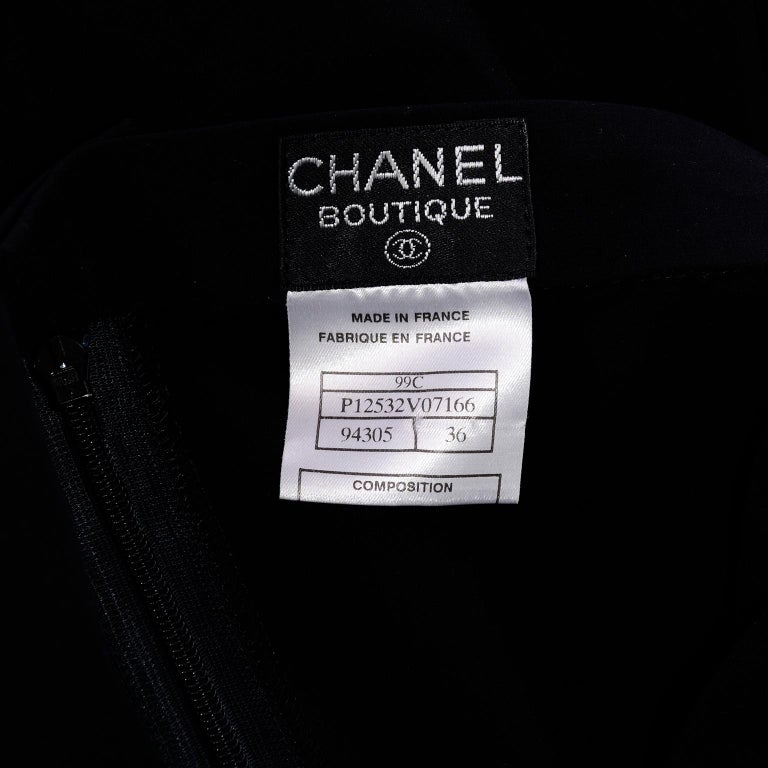 1999 Vintage Chanel Boutique Black Long Full Length Skirt Size 36 For Sale 5