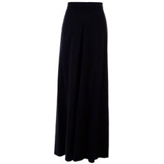 1999 Retro Chanel Boutique Black Long Full Length Skirt Size 36