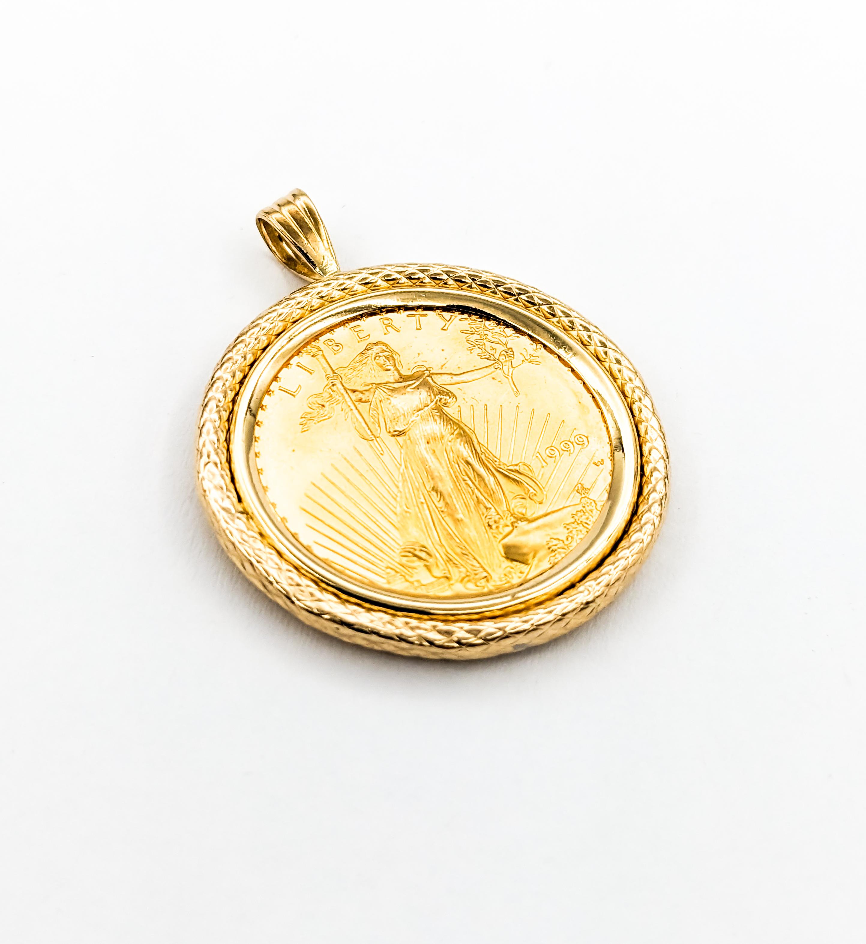 1999-w Münzanhänger in Gelbgold 1