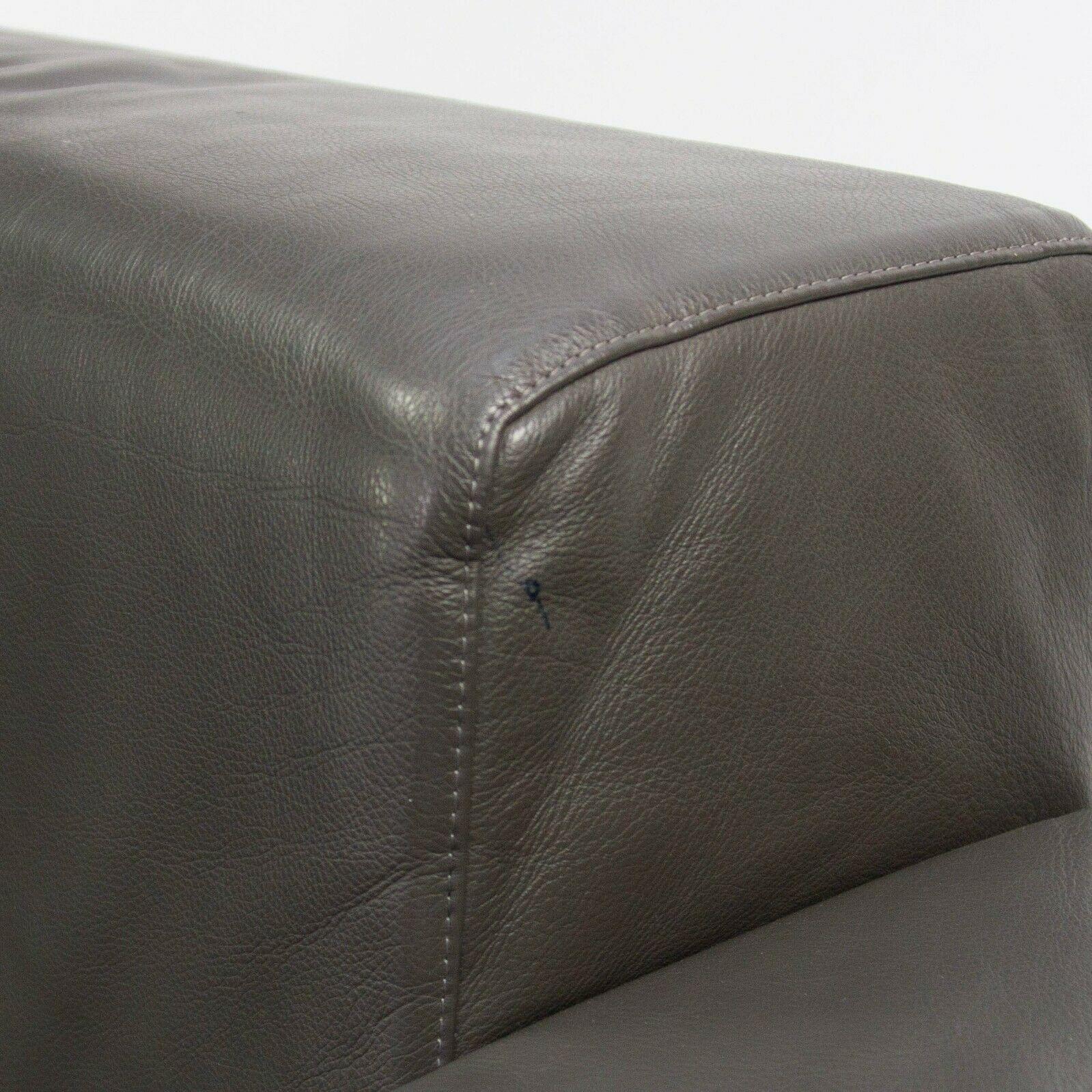 1999 Zanotta Alfa Grey Leather Sectional Modular Sofa by Emaf Progetti 2x Avail For Sale 2