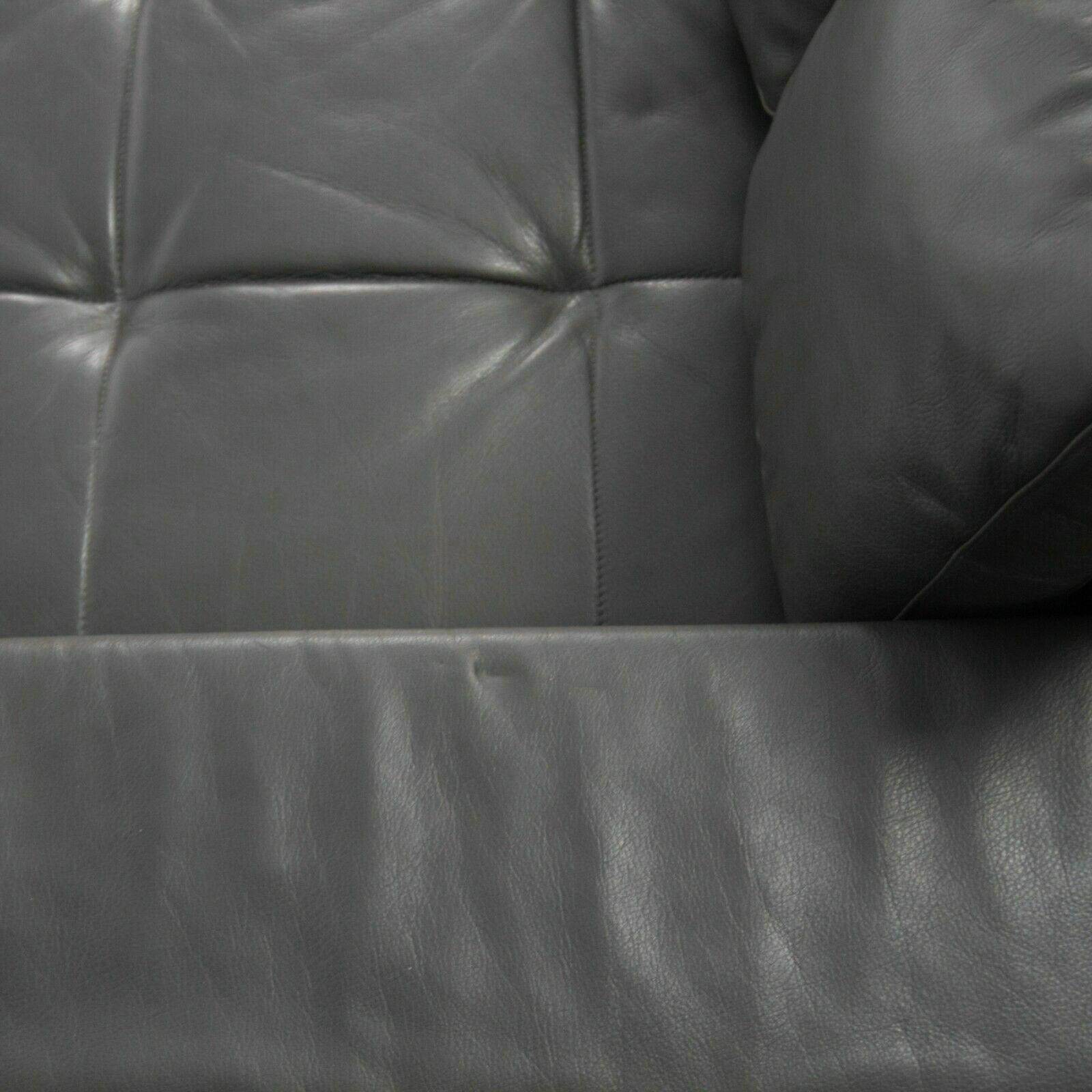 1999 Zanotta Alfa Grey Leather Sectional Modular Sofa by Emaf Progetti 2x Avail For Sale 3