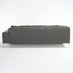 1999 Zanotta Alfa Grey Leather Sectional Modular Sofa by Emaf Progetti 2x Avail
