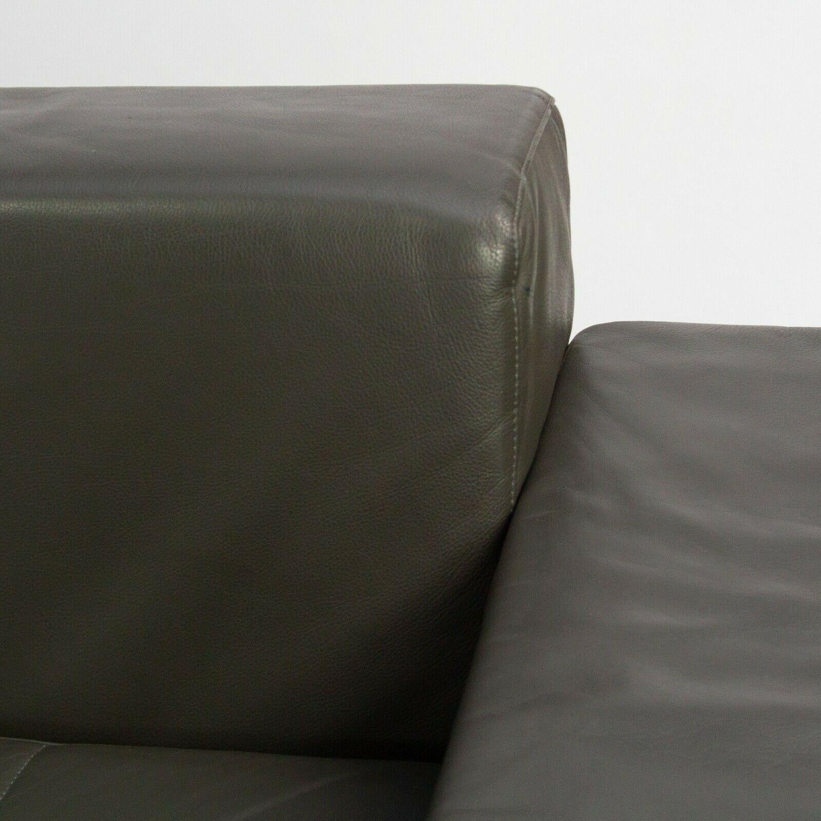1999 Zanotta Alfa Grey Leather Sectional Modular Sofa by Emaf Progetti 2x Avail For Sale 1