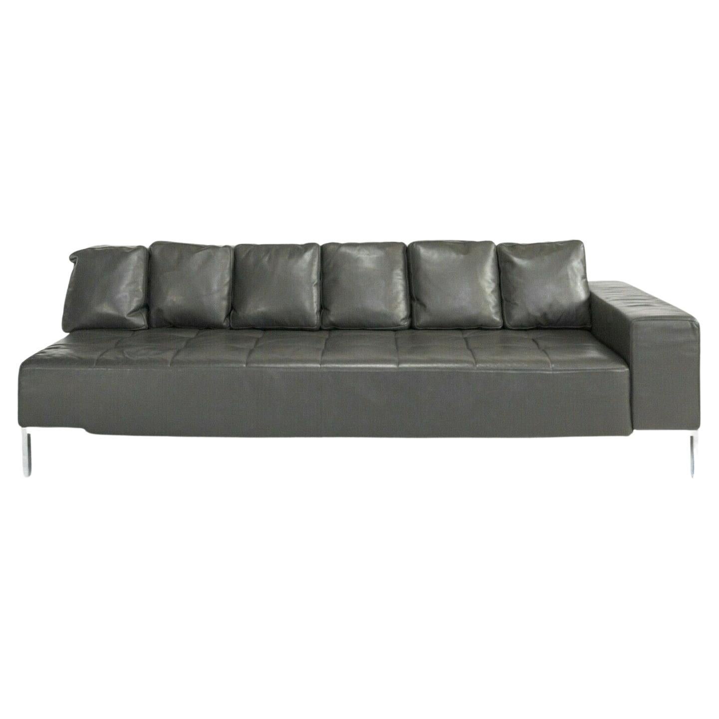 1999 Zanotta Alfa Grey Leather Sectional Modular Sofa by Emaf Progetti 2x Avail For Sale