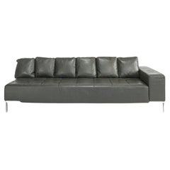 1999 Zanotta Alfa Grey Leather Sectional Modular Sofa by Emaf Progetti 2x Avail