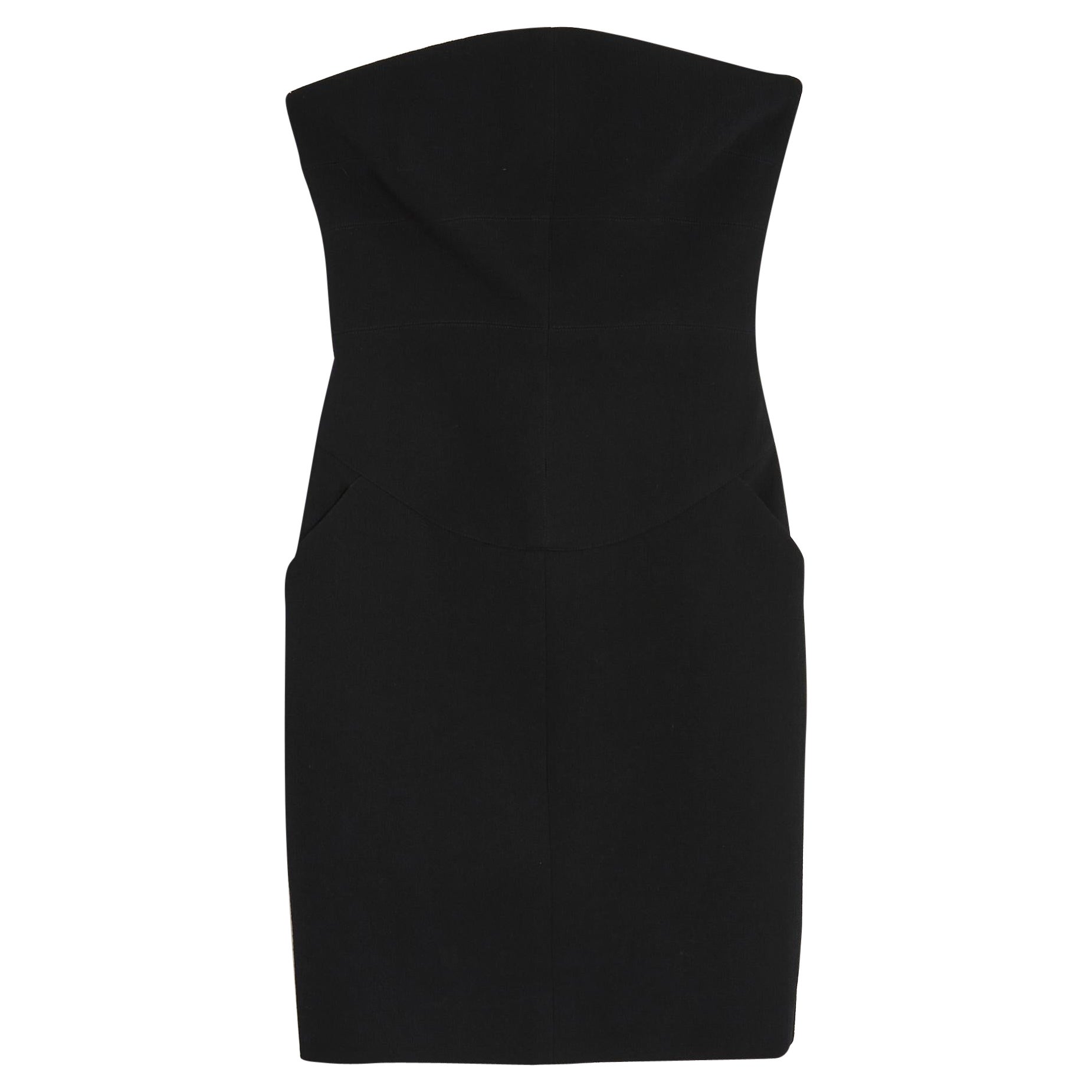 1999A Chanel Vestido Bustier FR38 Negro