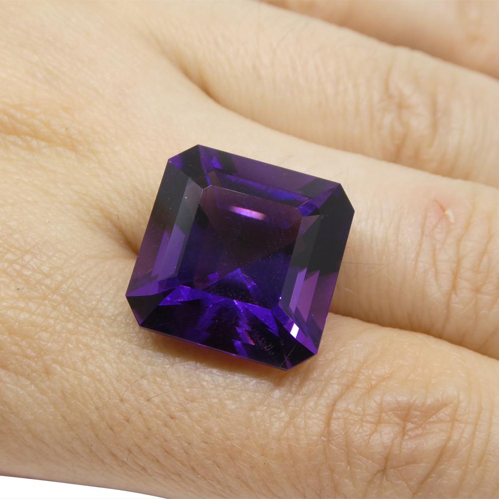 19.9ct Square Purple Amethyst from Uruguay For Sale 4