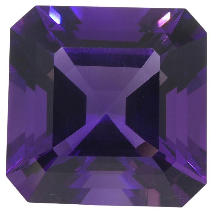 19.9ct Square Purple Amethyst from Uruguay For Sale