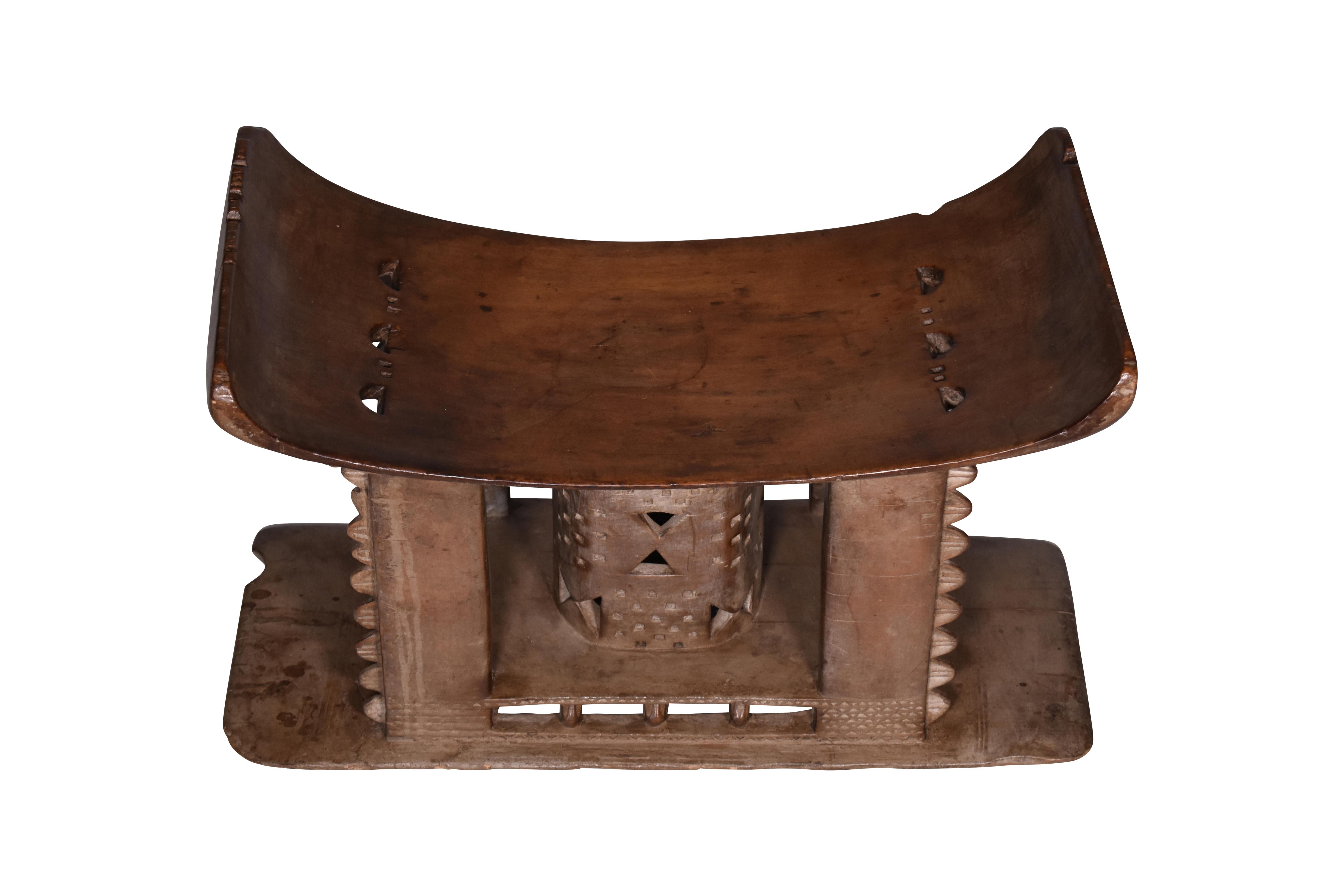 African Wooden Stool, 19th Century  1