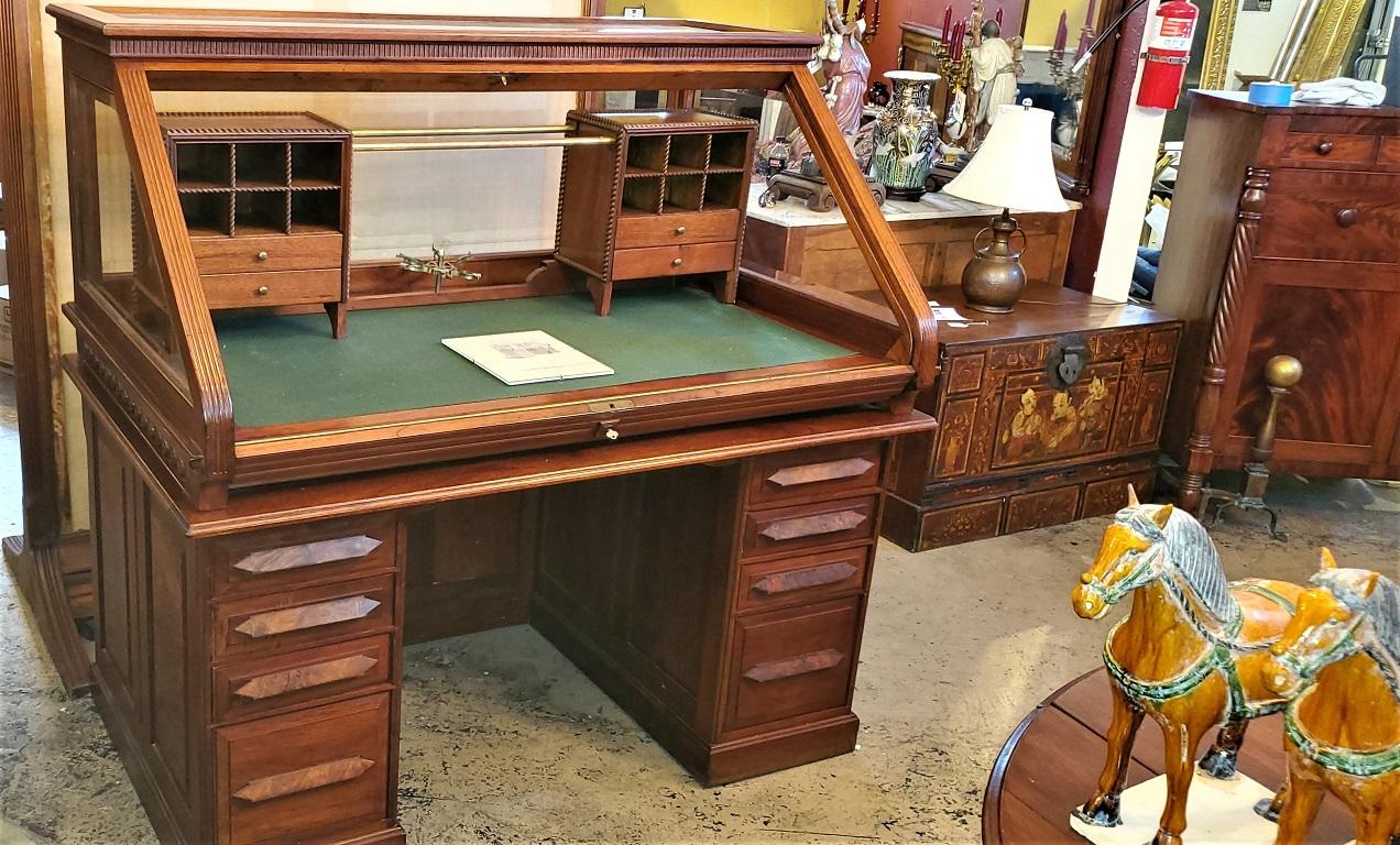 American Craftsman Scrivania americana Cutler & Sons Model 1 Roll Top del XIX secolo in vendita