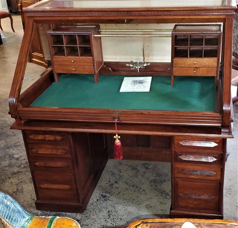 Walnut 19th Century American Cutler & Sons Model 1 Roll Top Desk For Sale