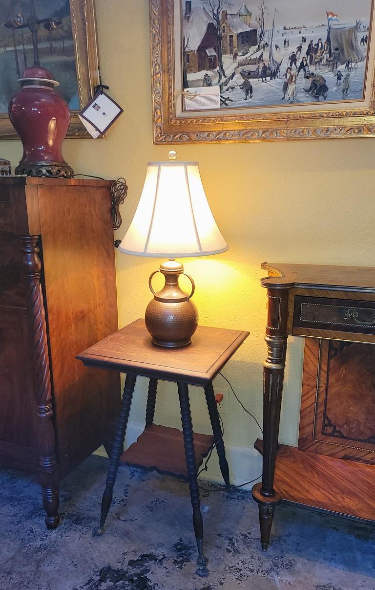 19th Century 19C American Tiger Oak Side Table with Claw and Rock Crystal Feet For Sale